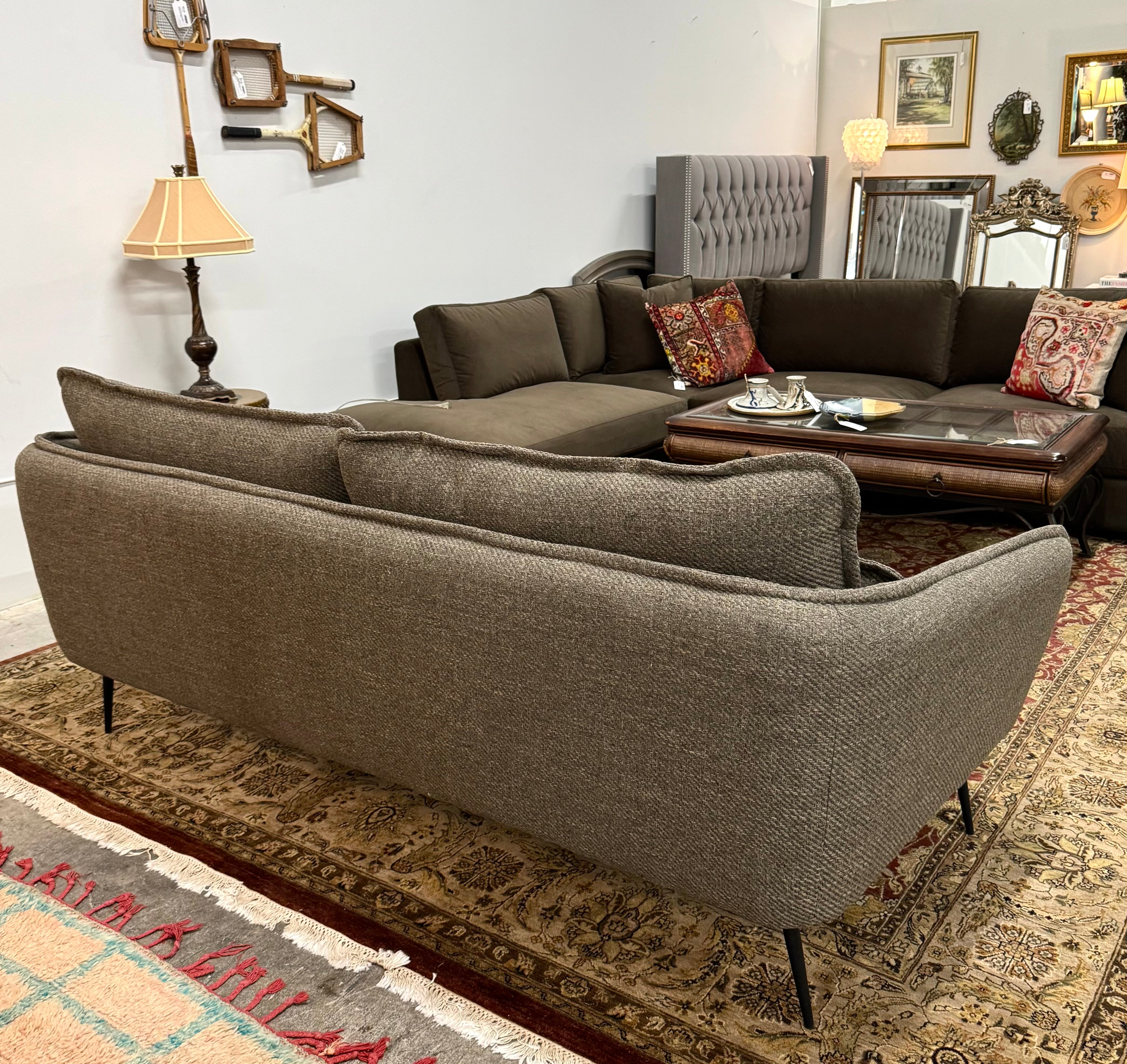 NEW Natura Brown Textured Weave 84" Sofa