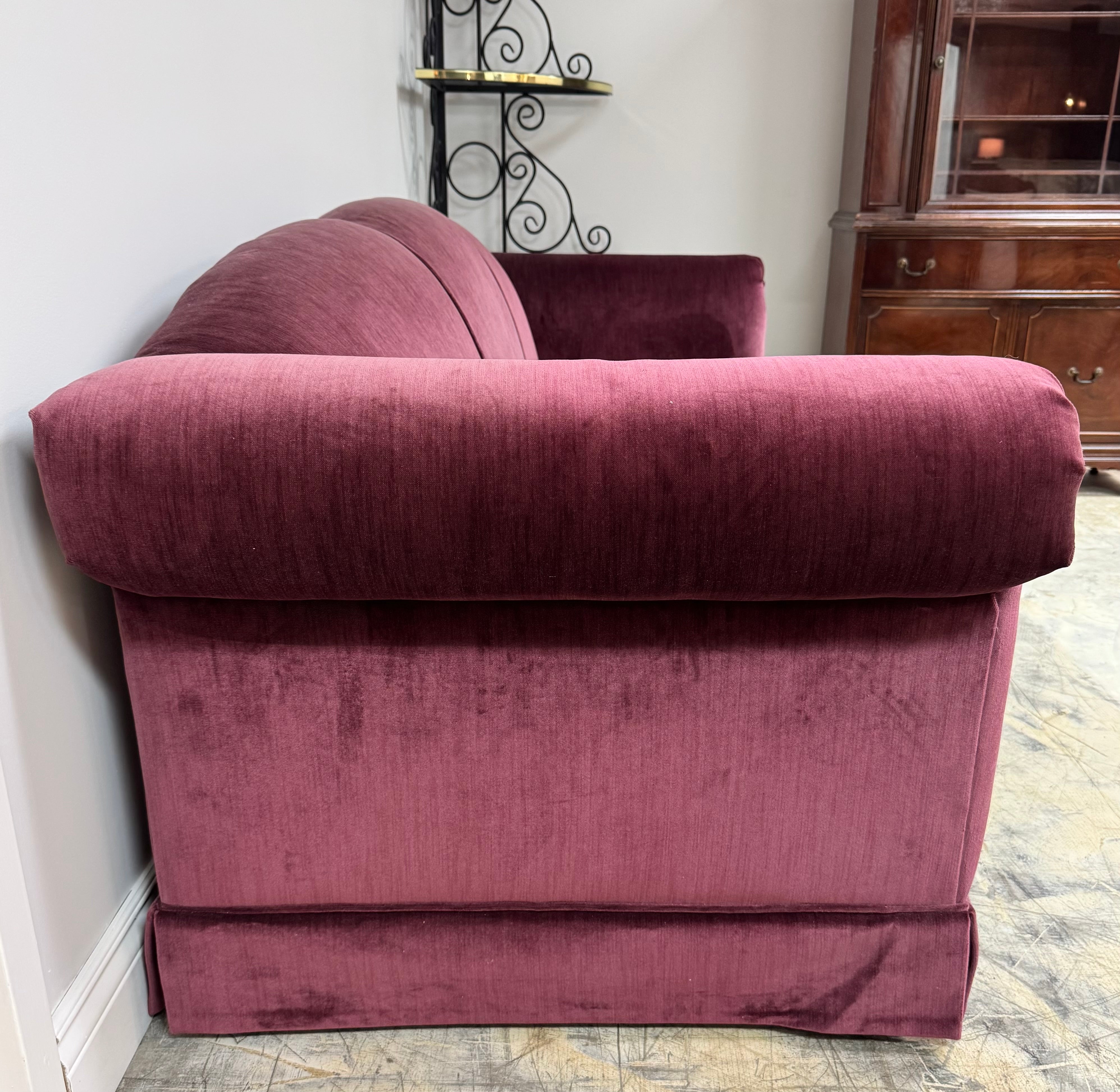 KROEHLER Rich Plum Velvet 88" Sofa