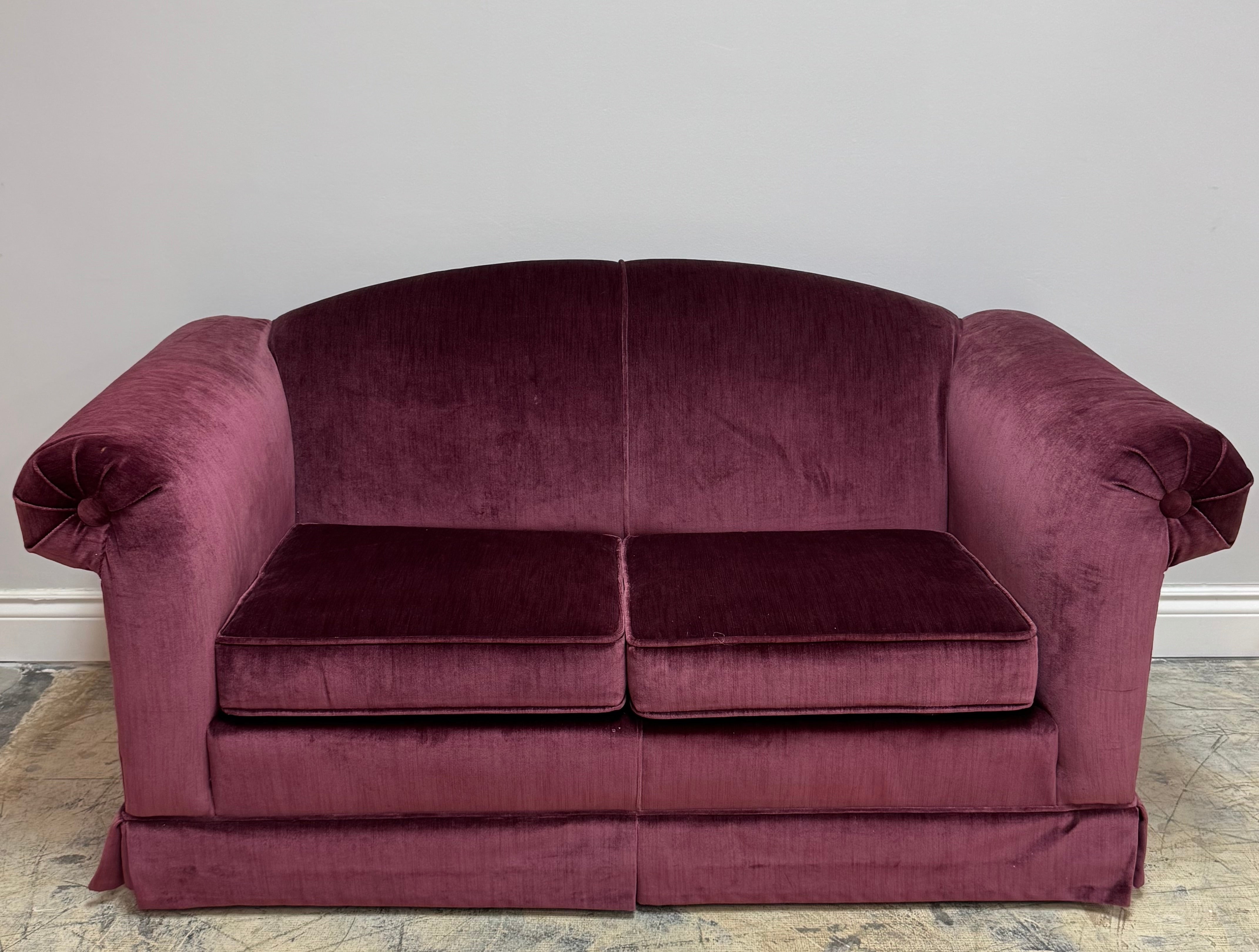 KROEHLER Rich Plum Velvet 66" Loveseat
