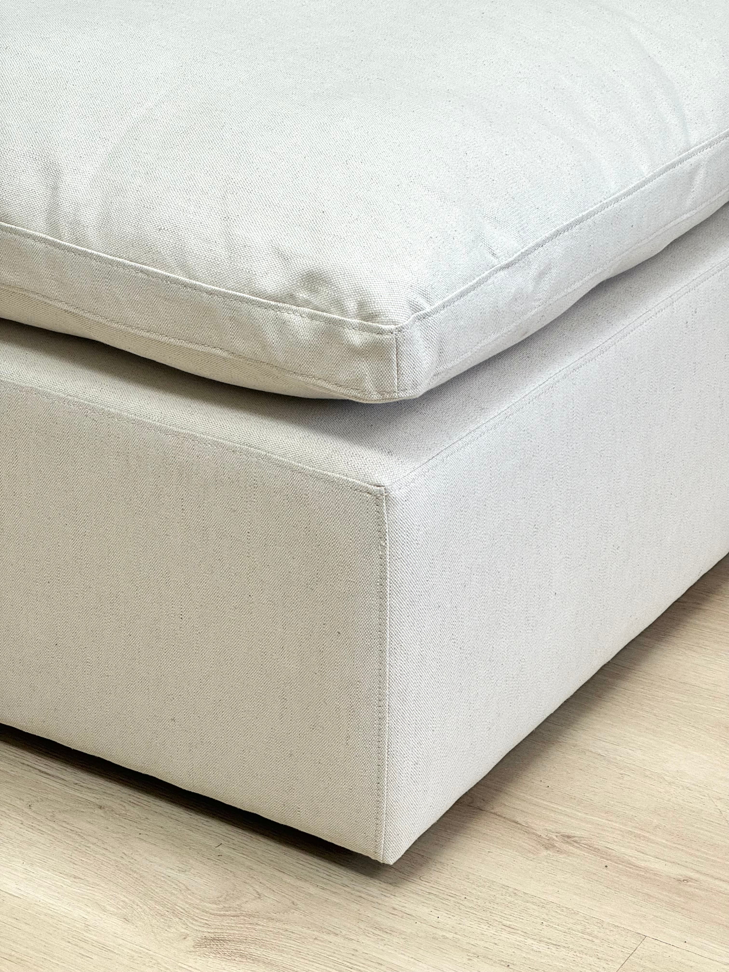 NEW Oatmeal Linen 43" Ottoman