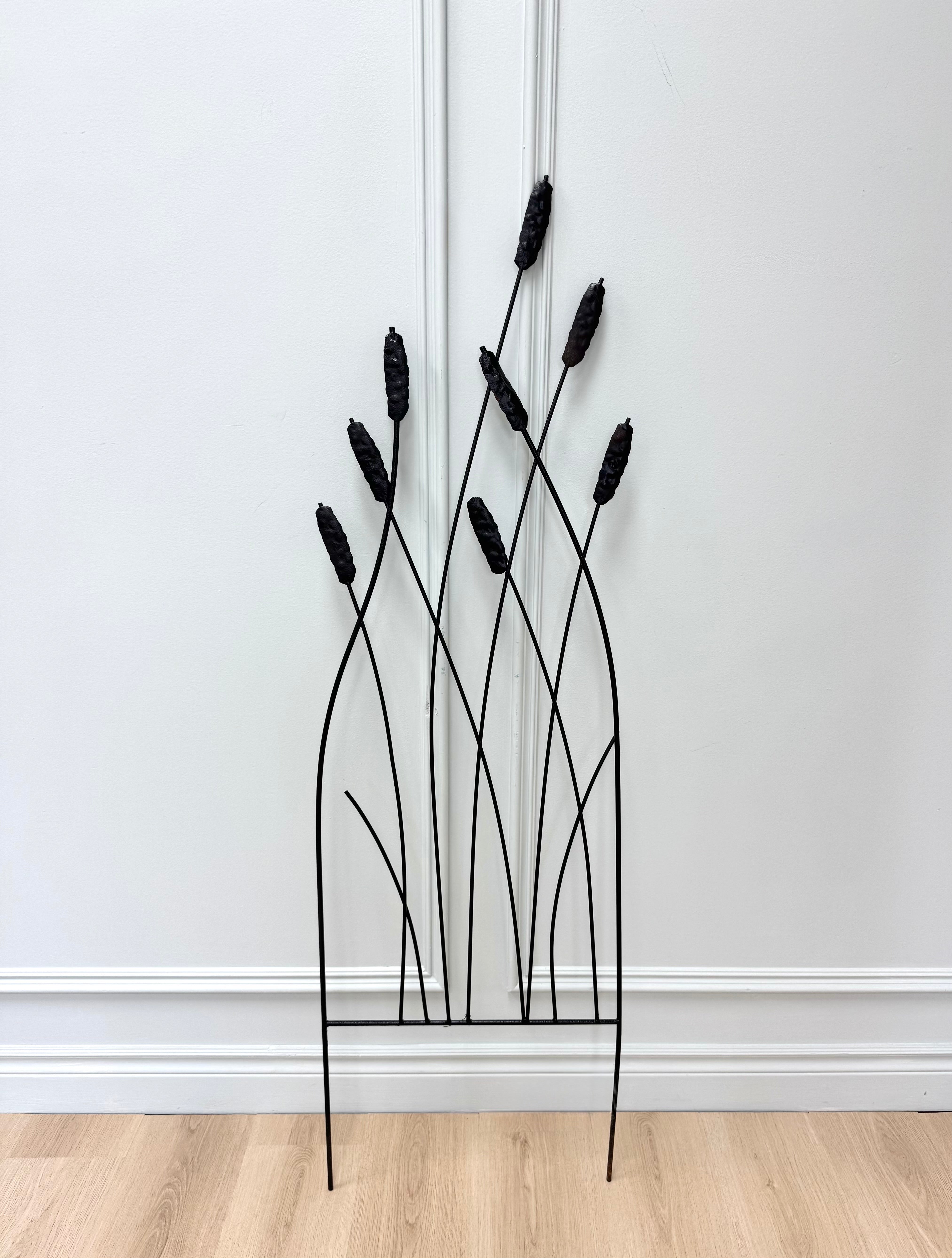 Black Cattail Garden Sculpture