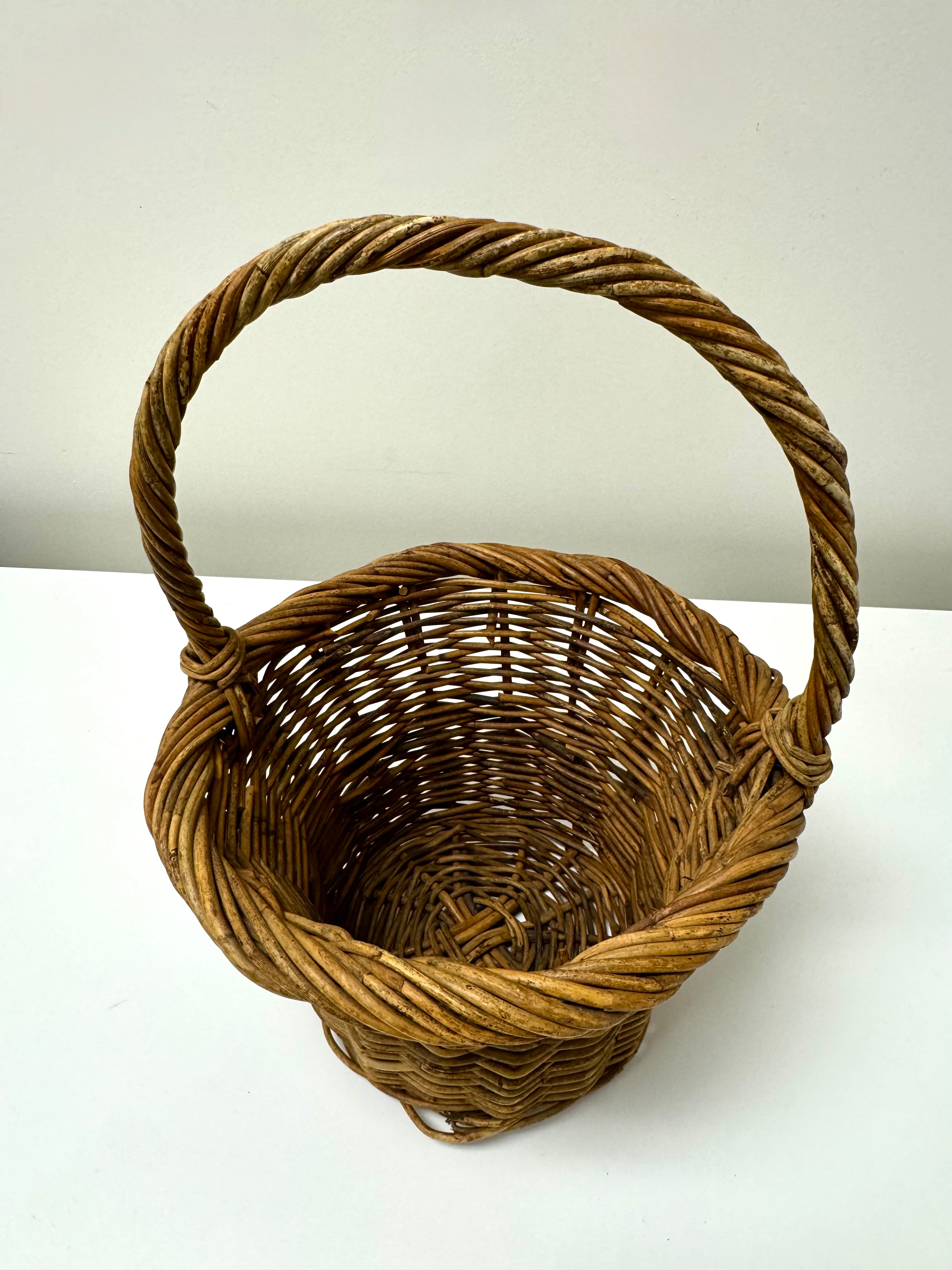 Vintage Wicker Flower Basket