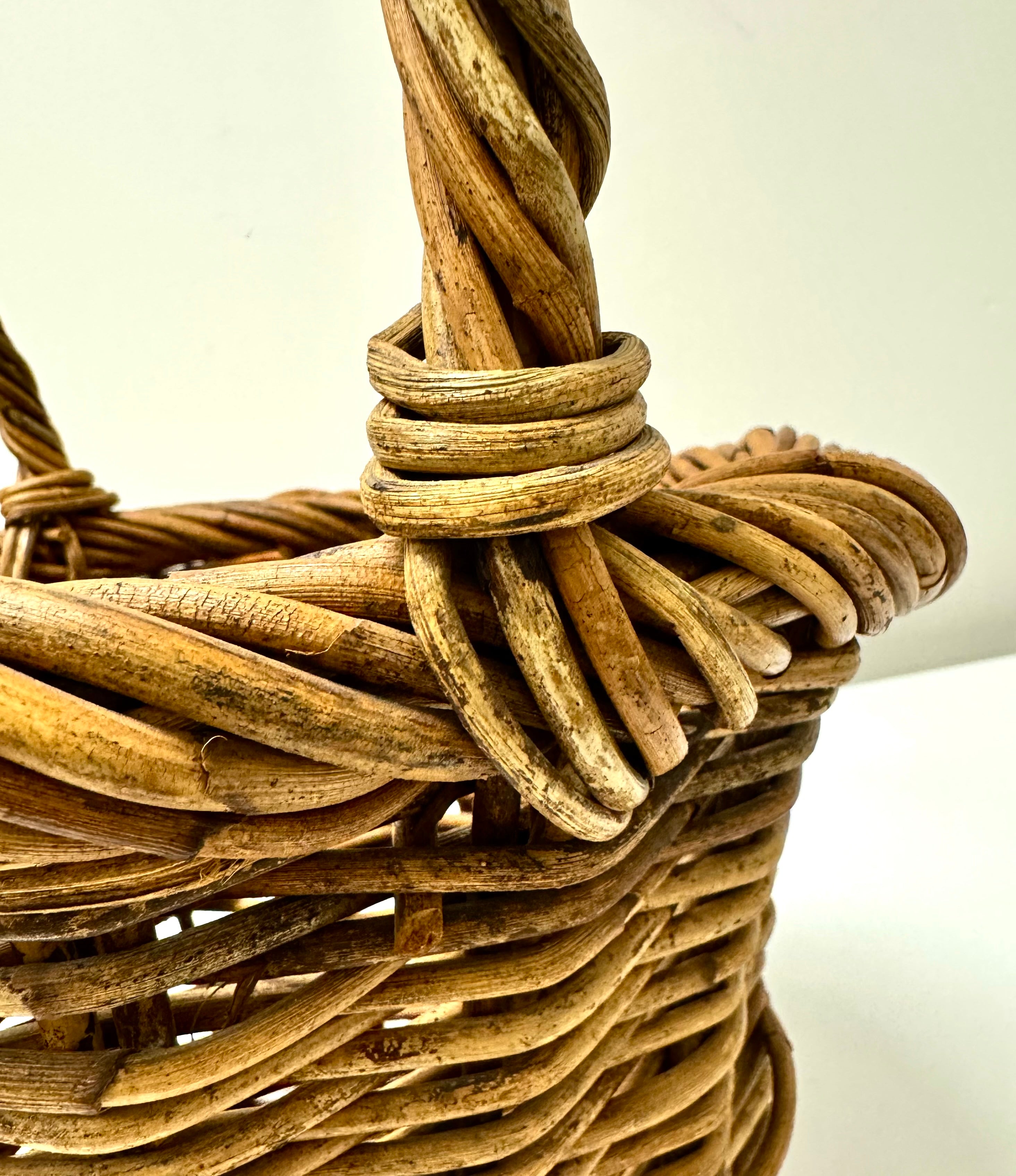 Vintage Wicker Flower Basket