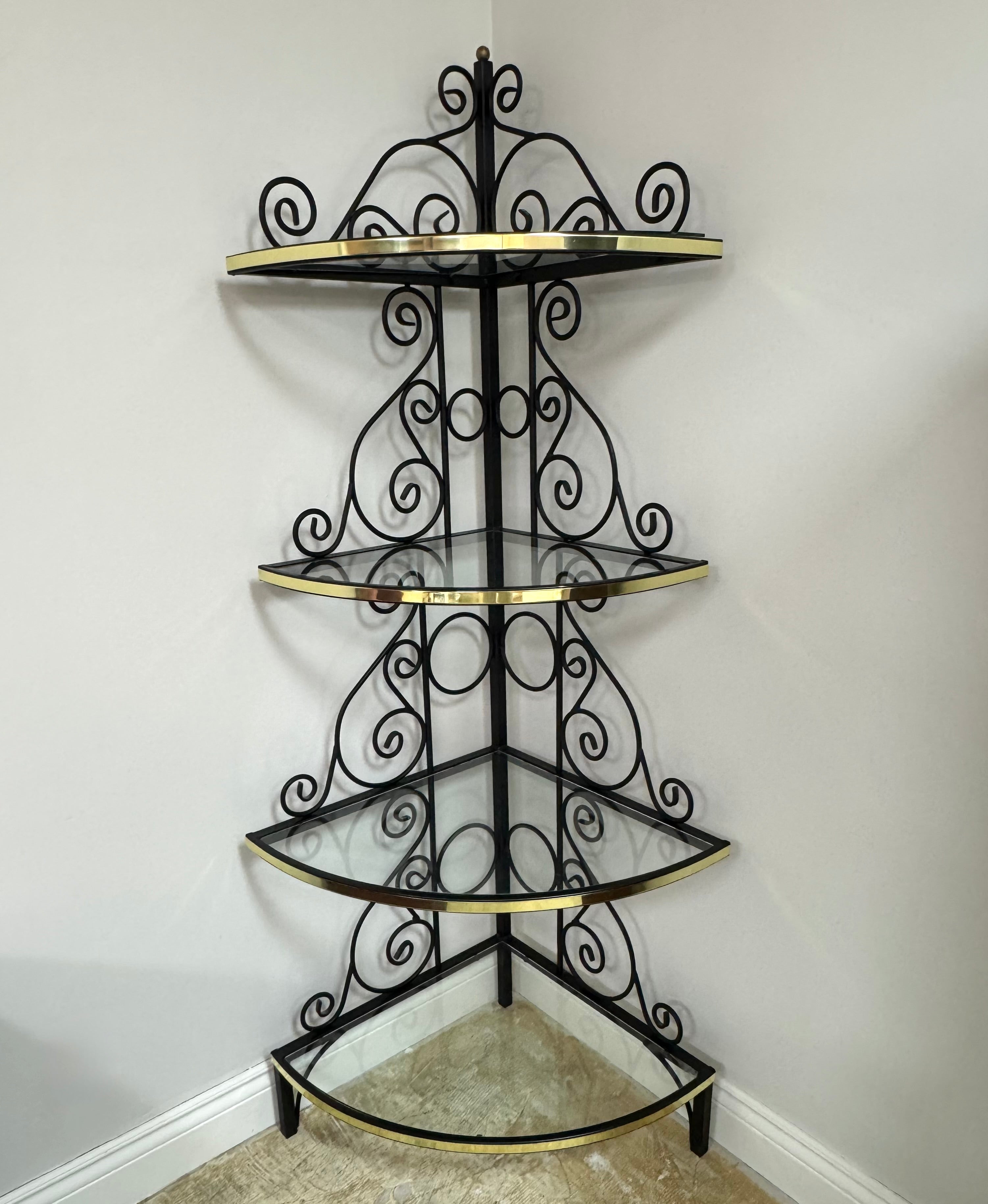 Wrought Iron Corner Baker's Rack