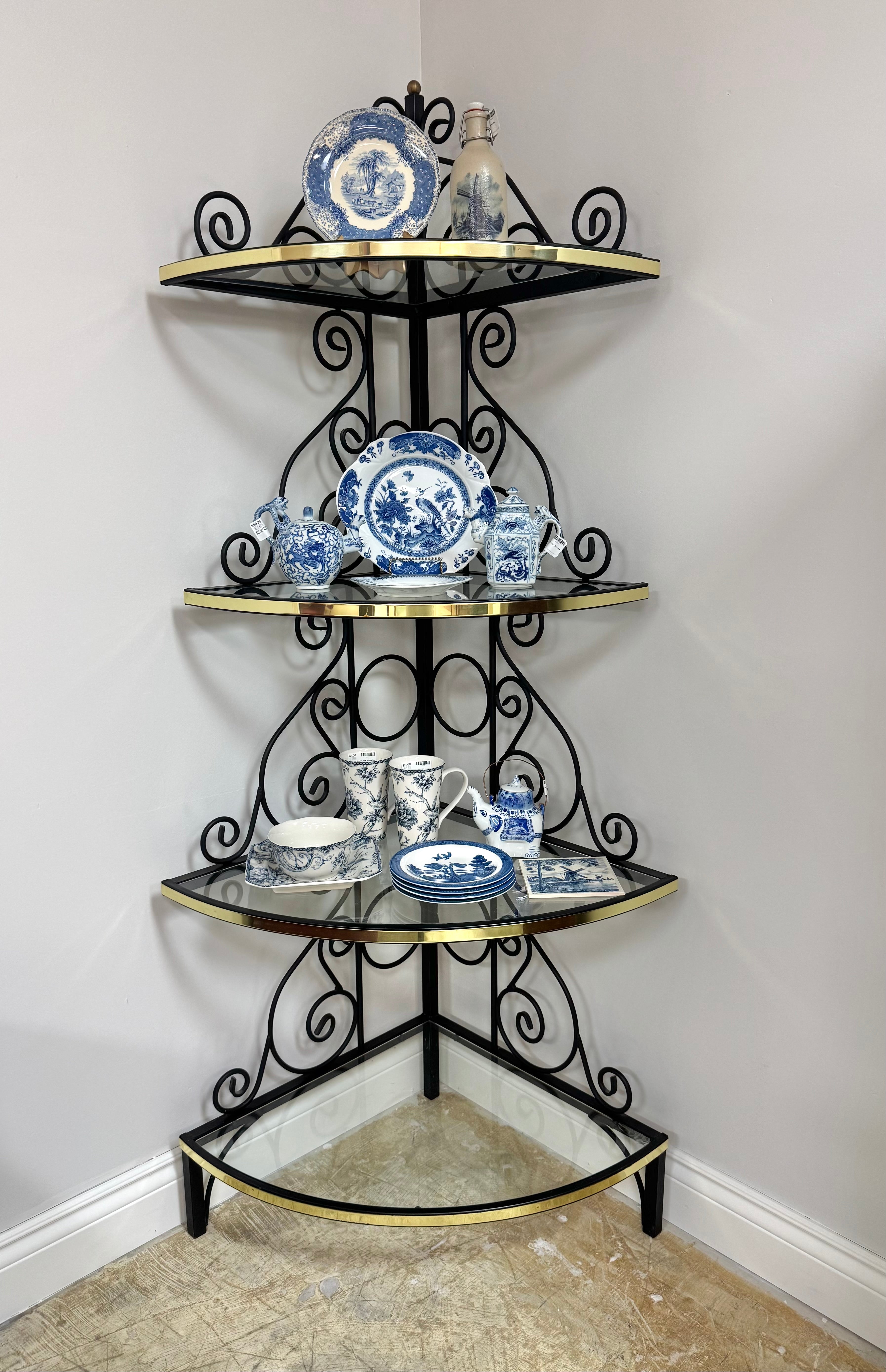 Wrought Iron Corner Baker's Rack