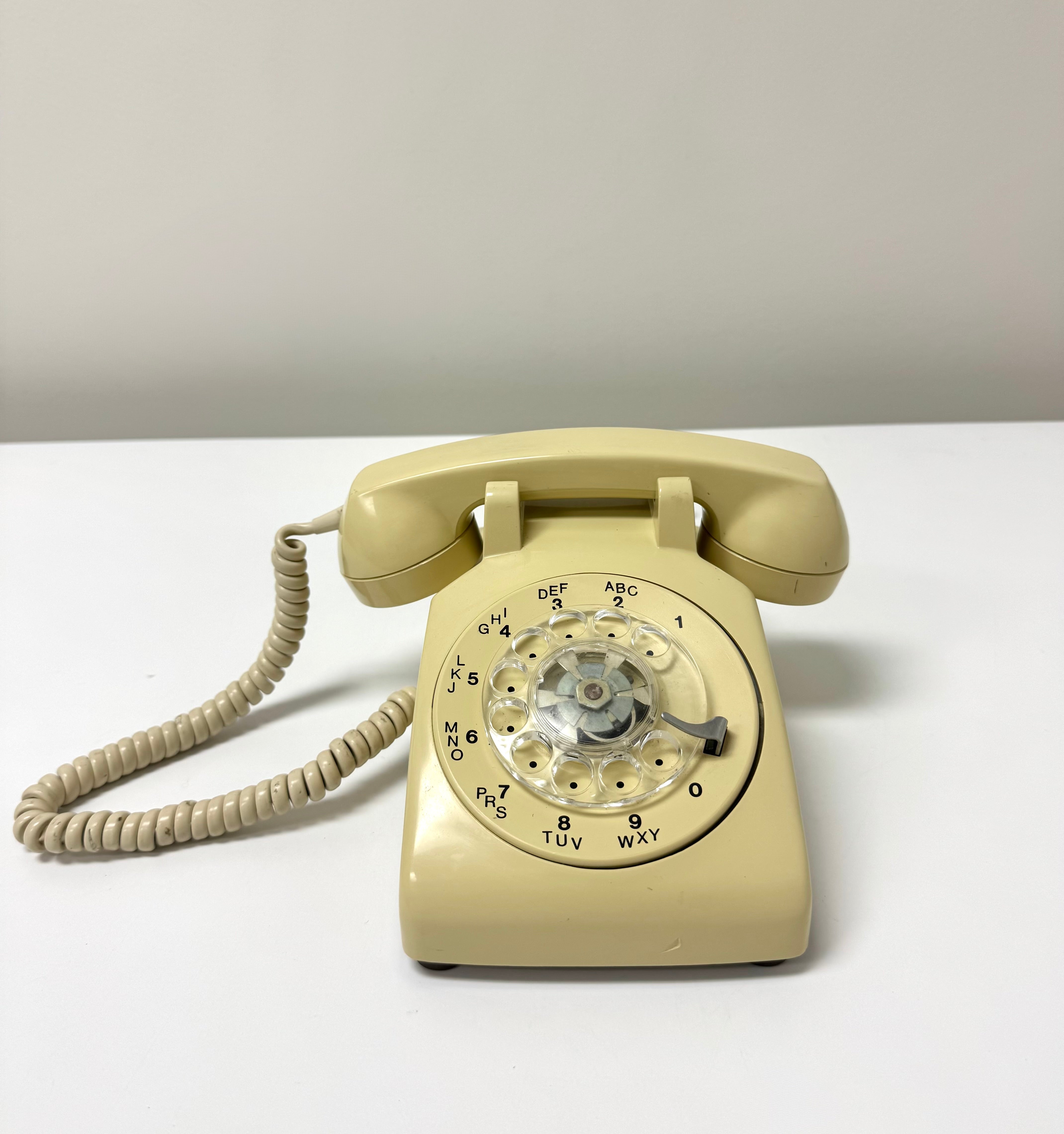Vintage Almond Rotary Telephone