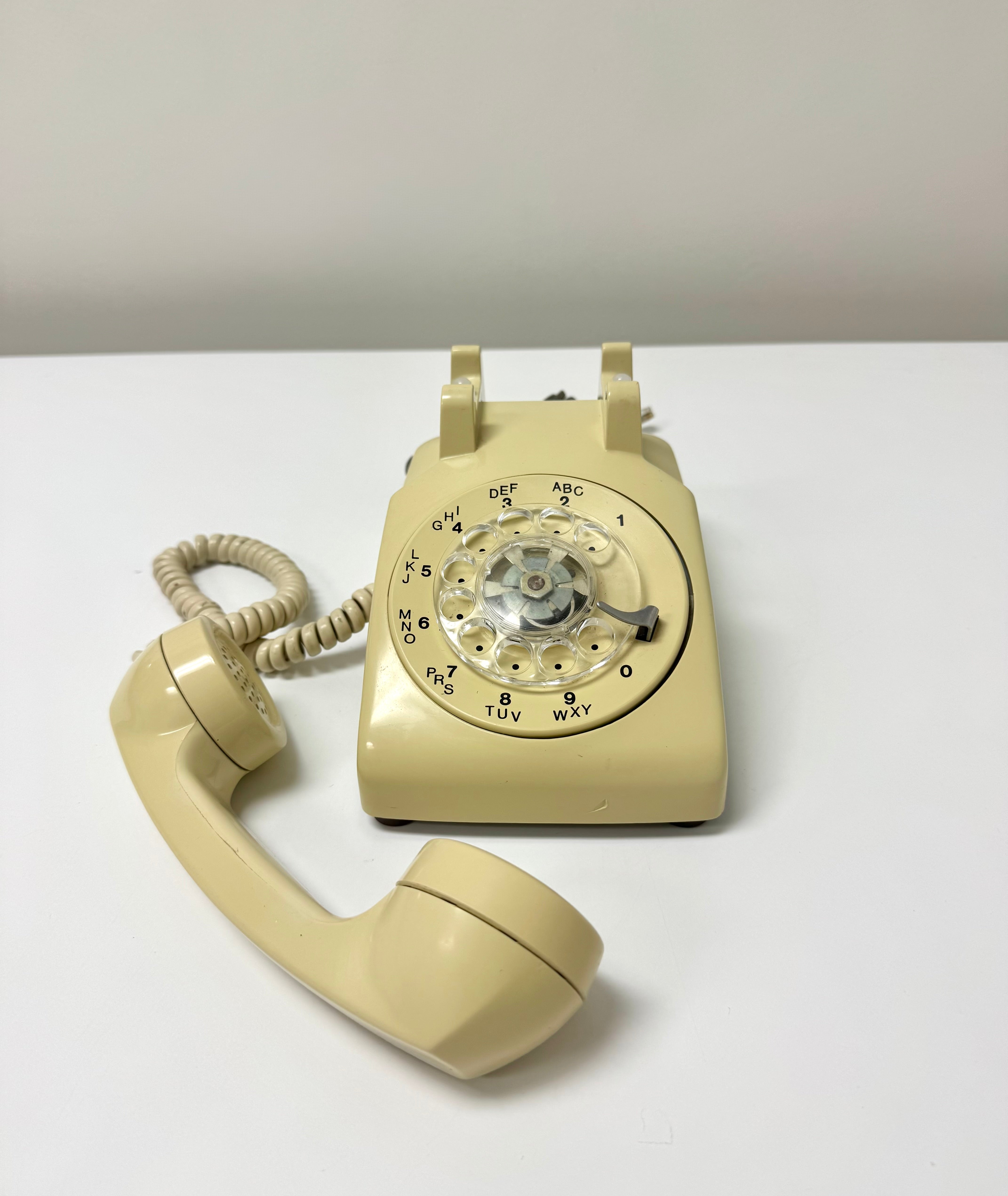 Vintage Almond Rotary Telephone