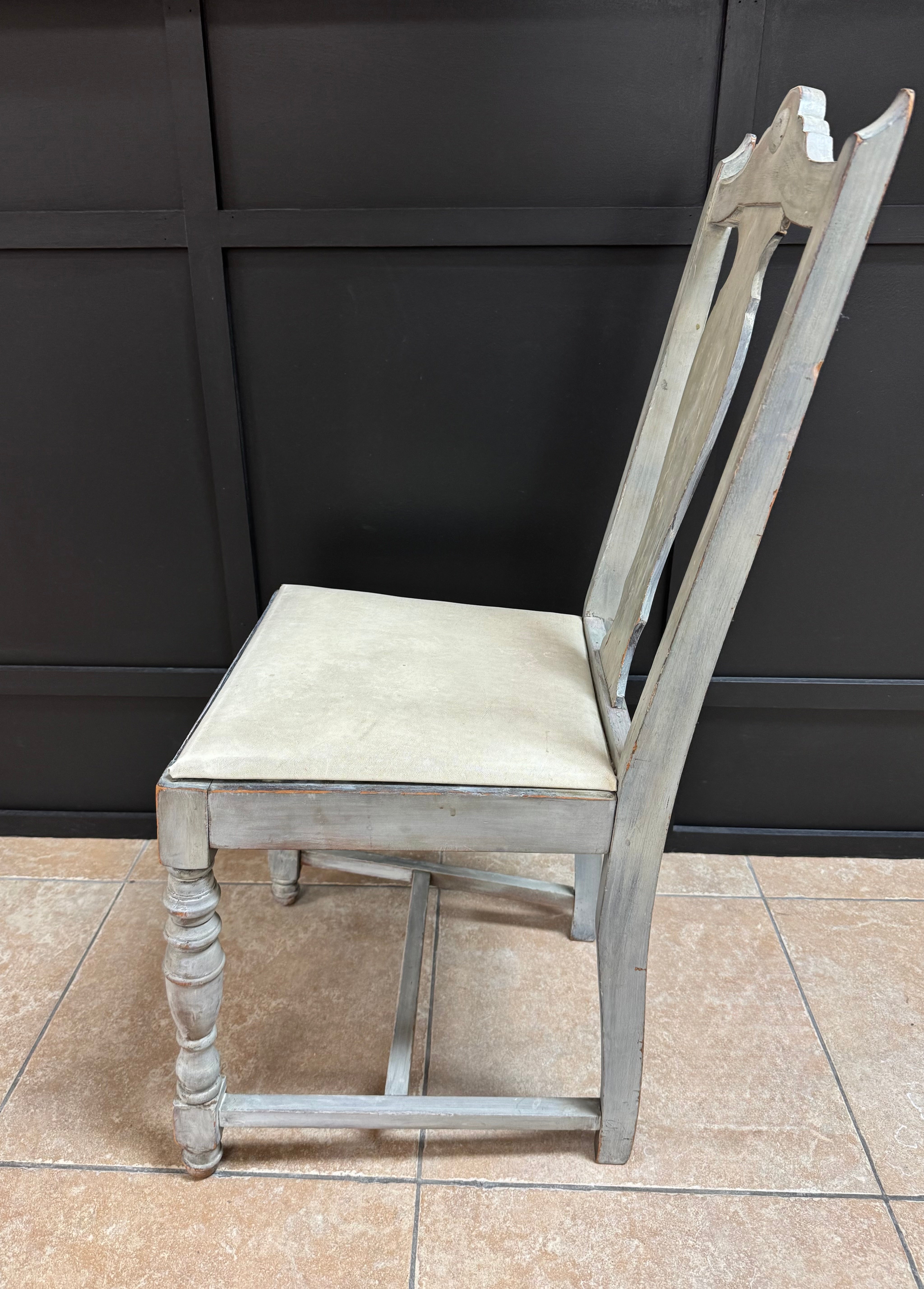 Distressed Light Gray Chair