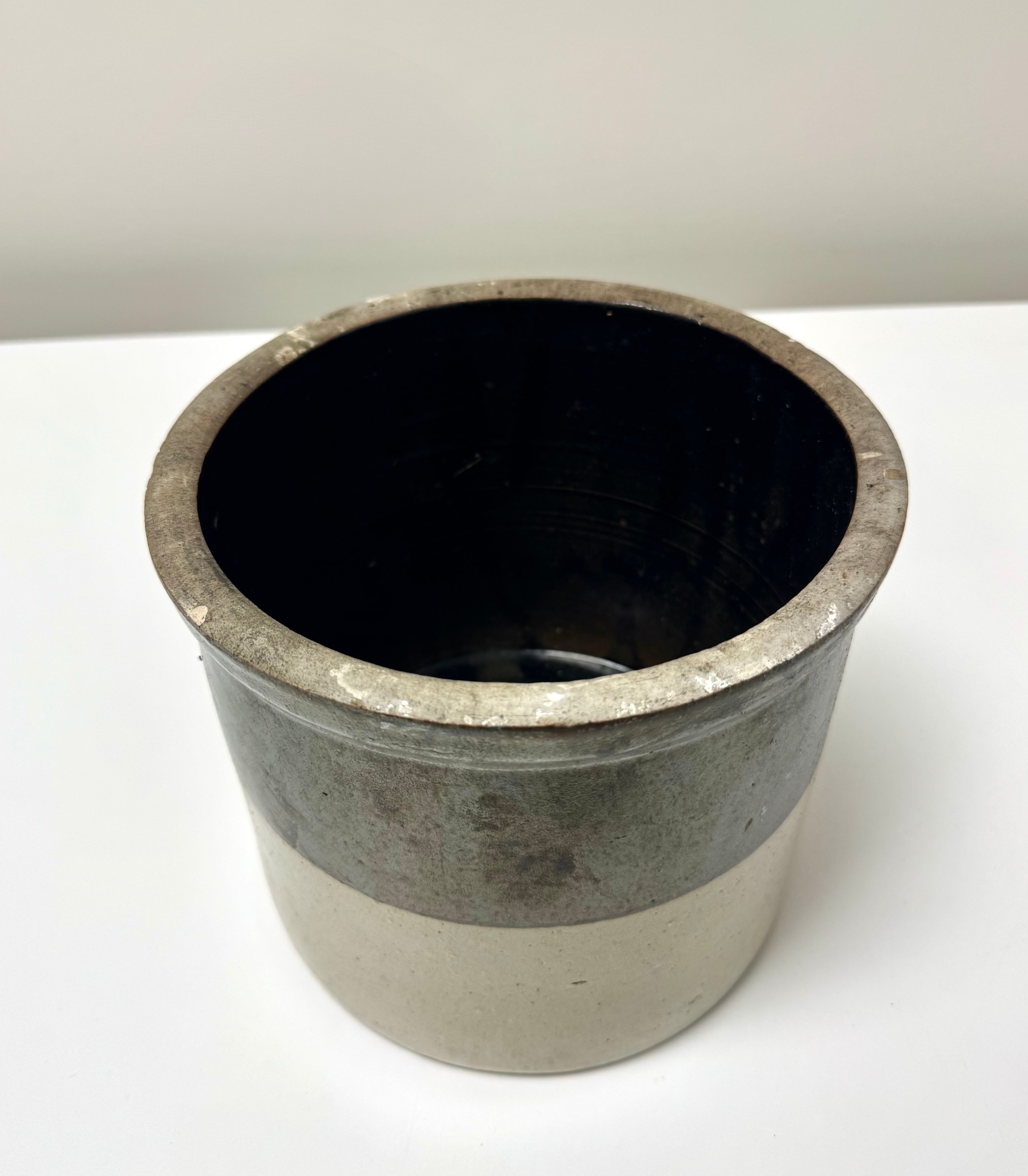 Vintage Two-tone Stoneware Crock
