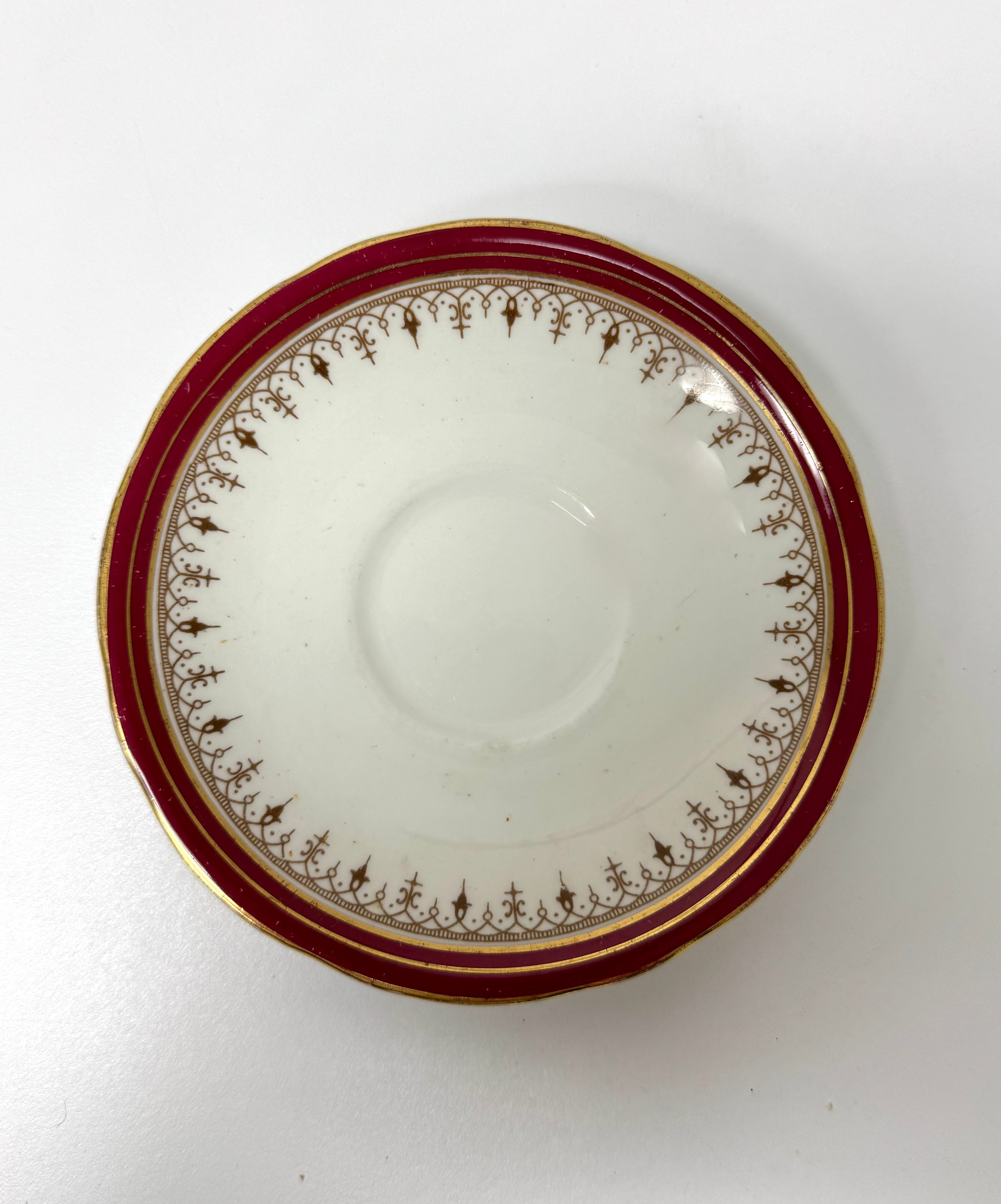 AYNSLEY 'Leighton Maroon' Cup & Saucer