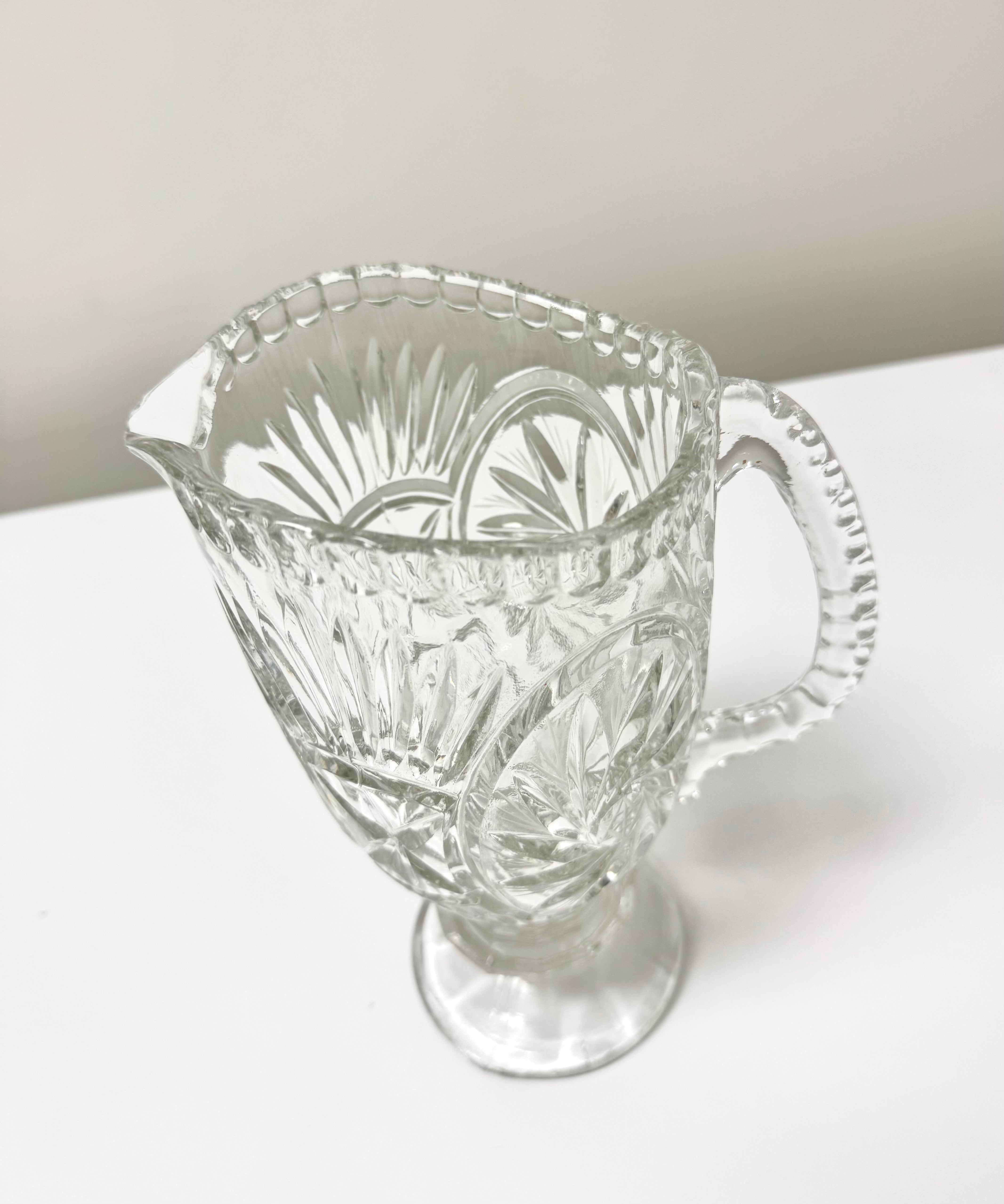 Pinwheel Crystal Footed Pitcher