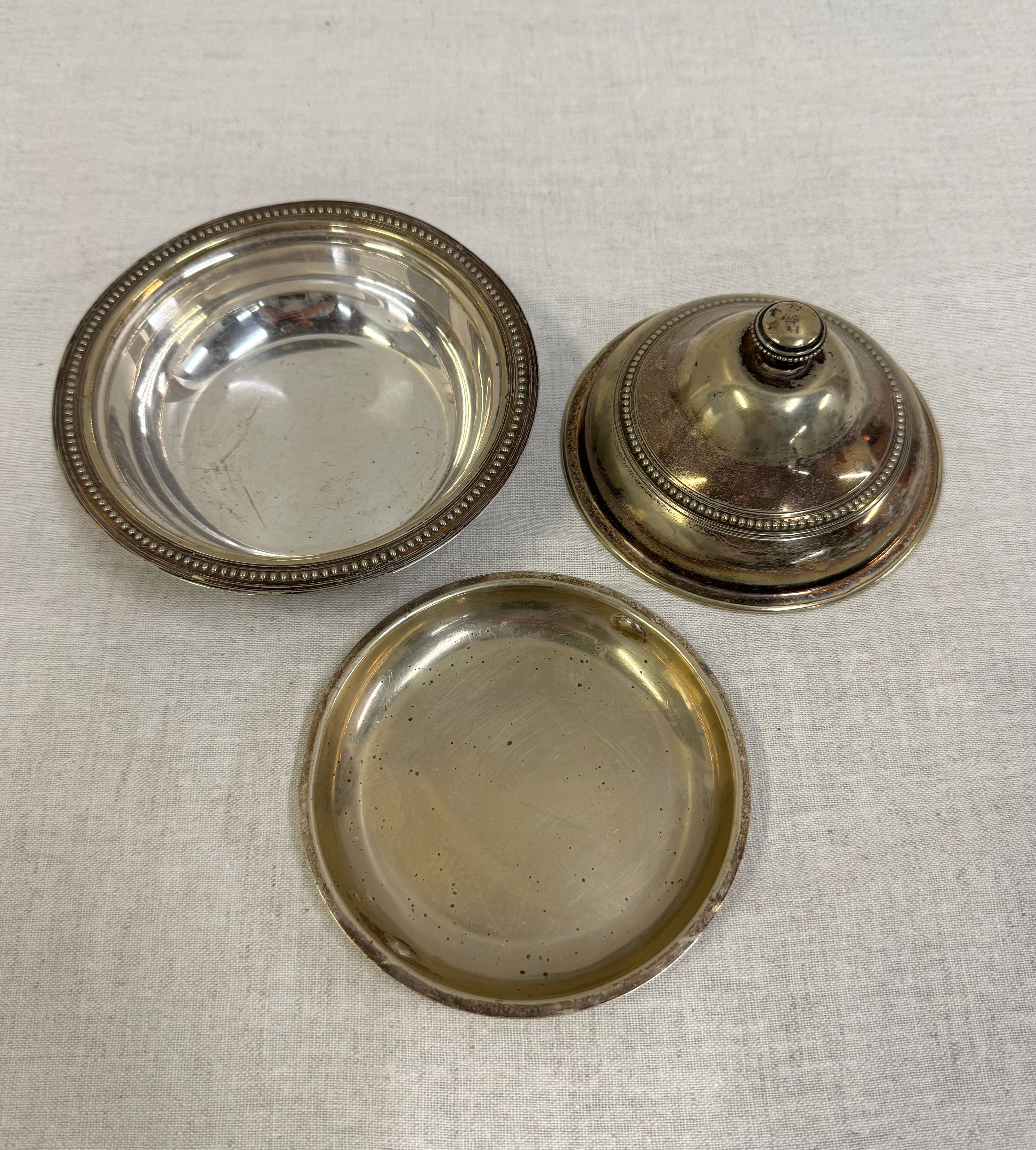 Beaded Silver Serving Dish