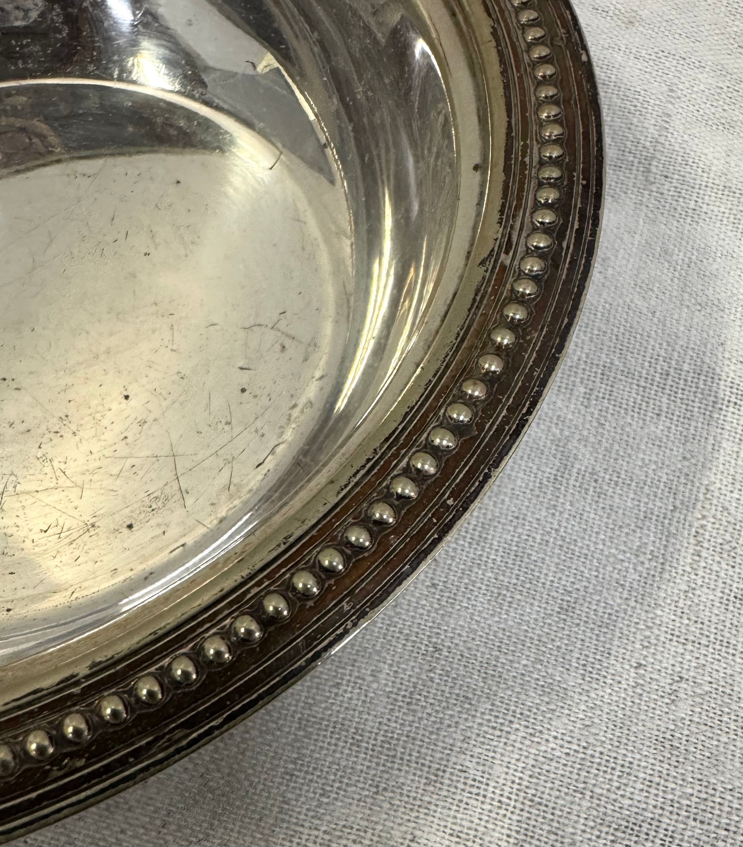 Beaded Silver Serving Dish