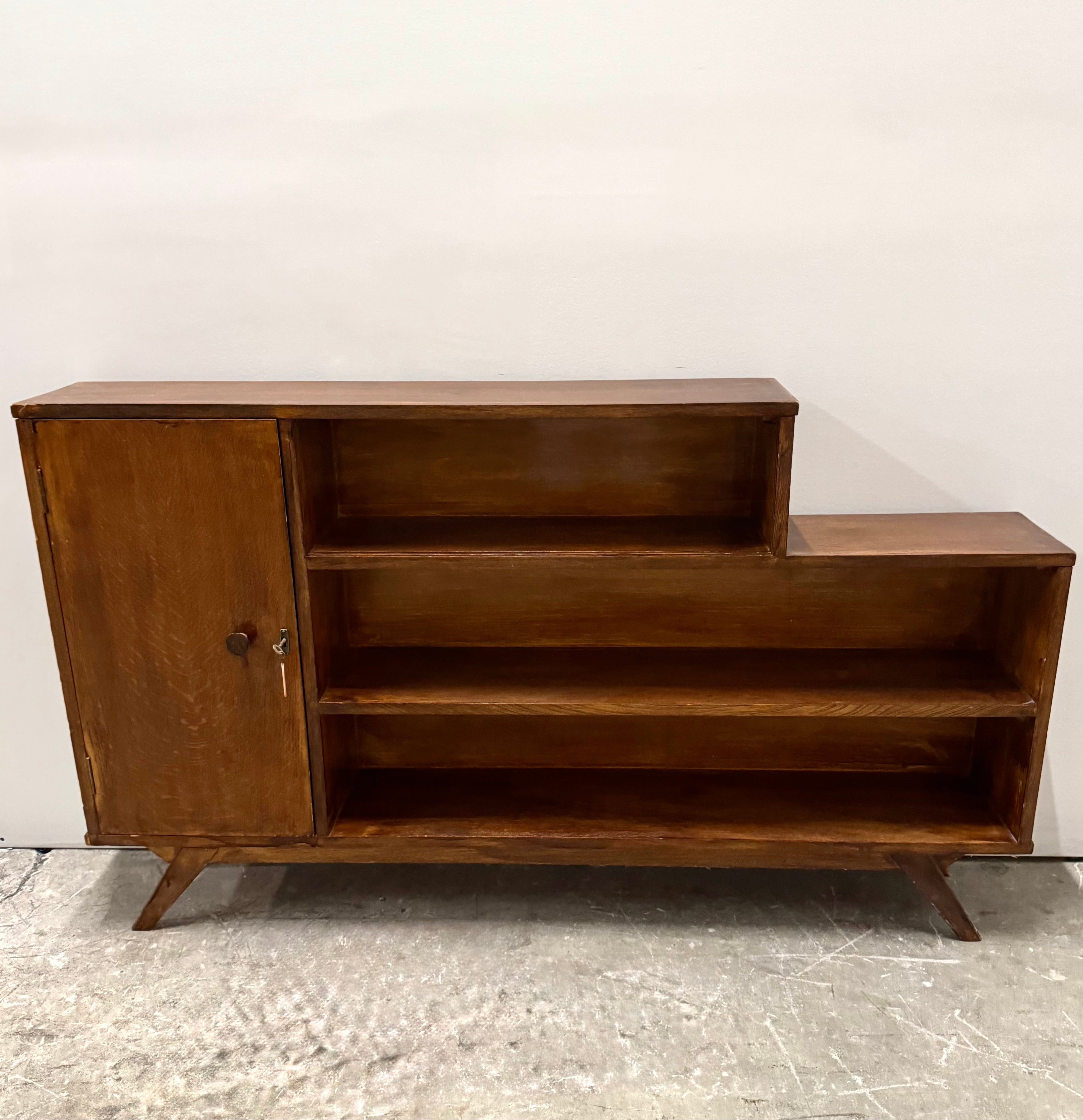 Vintage MCM Oak Console