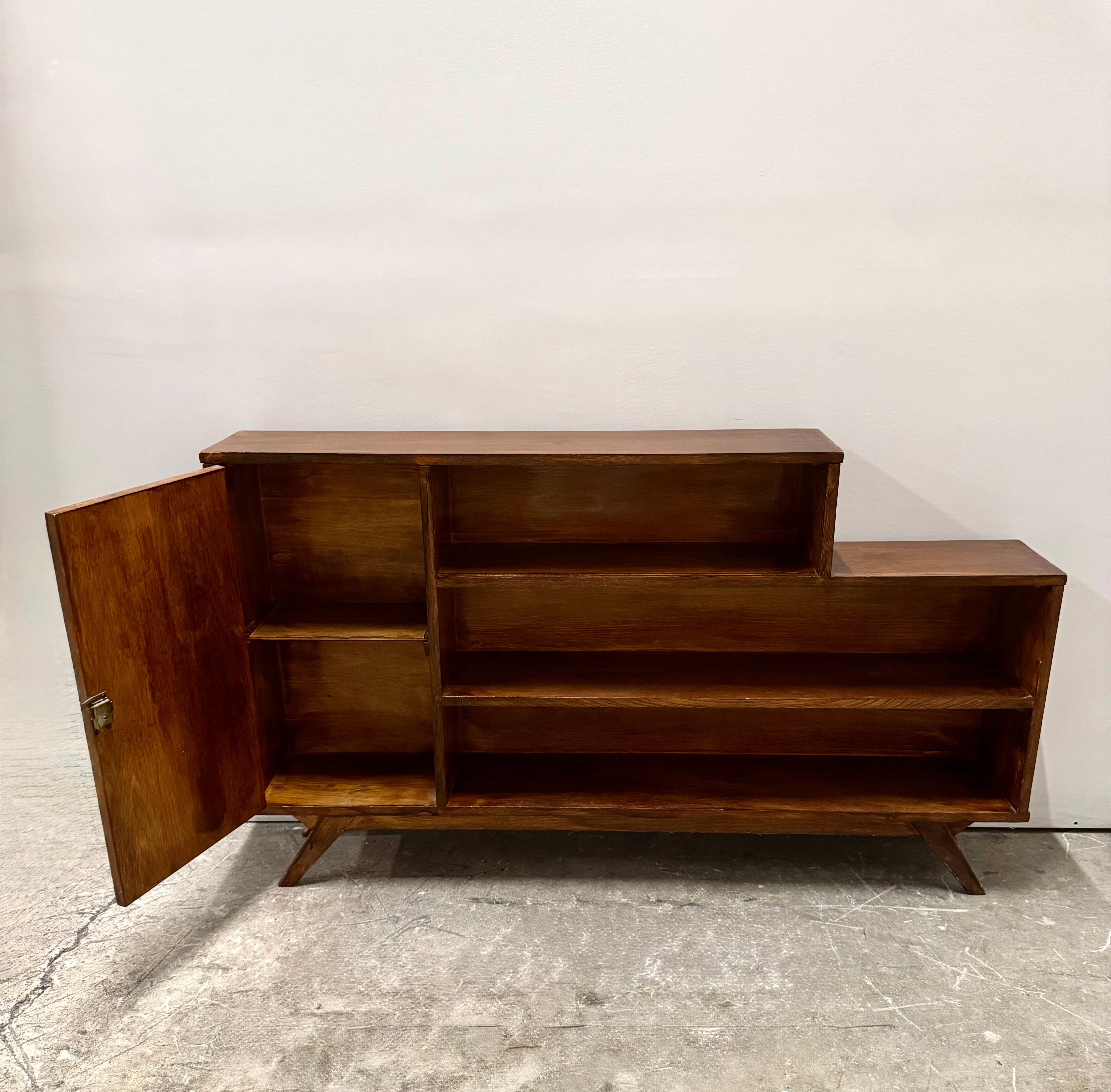 Vintage MCM Oak Console