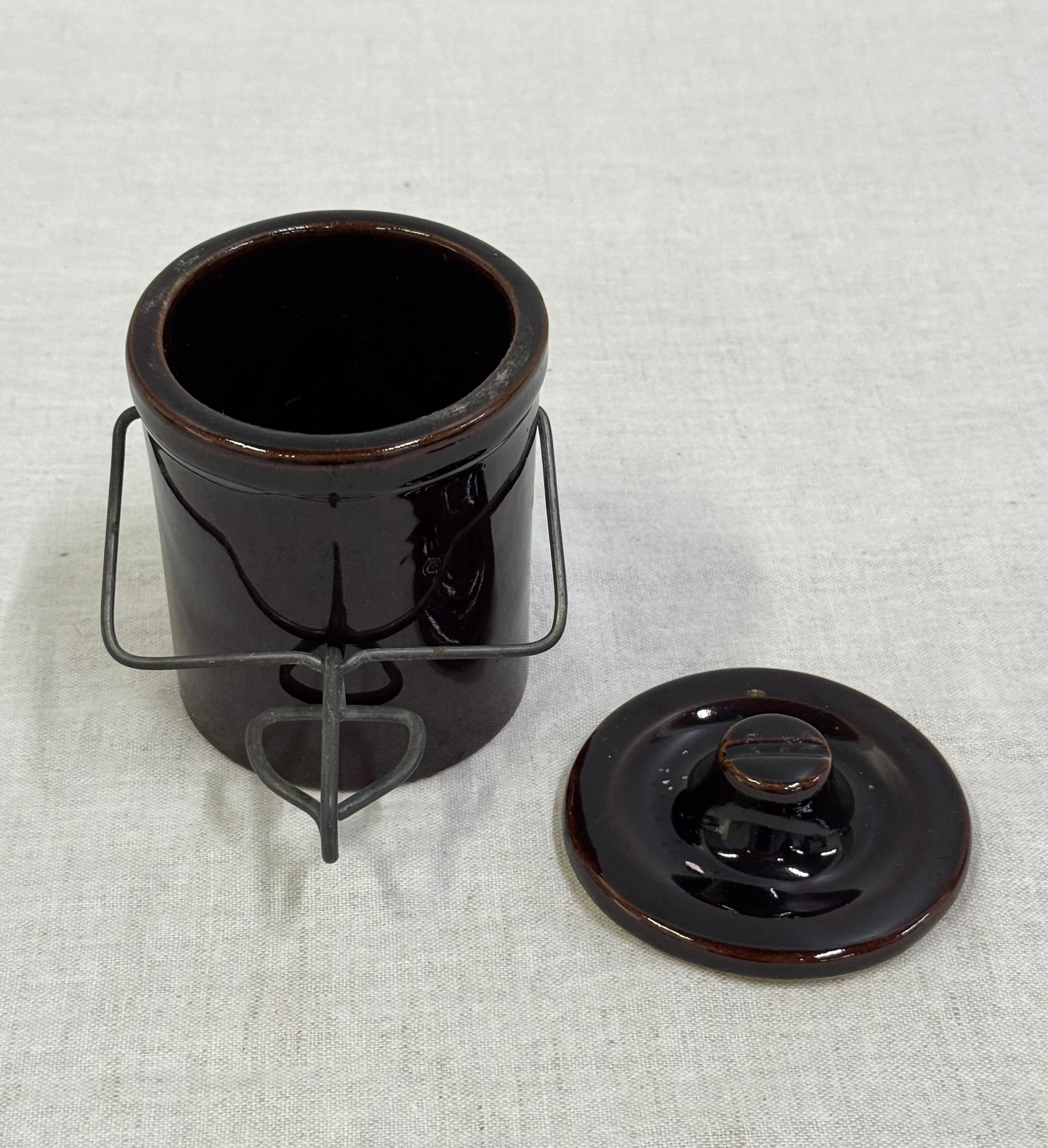 Vintage Brown Stoneware Crock