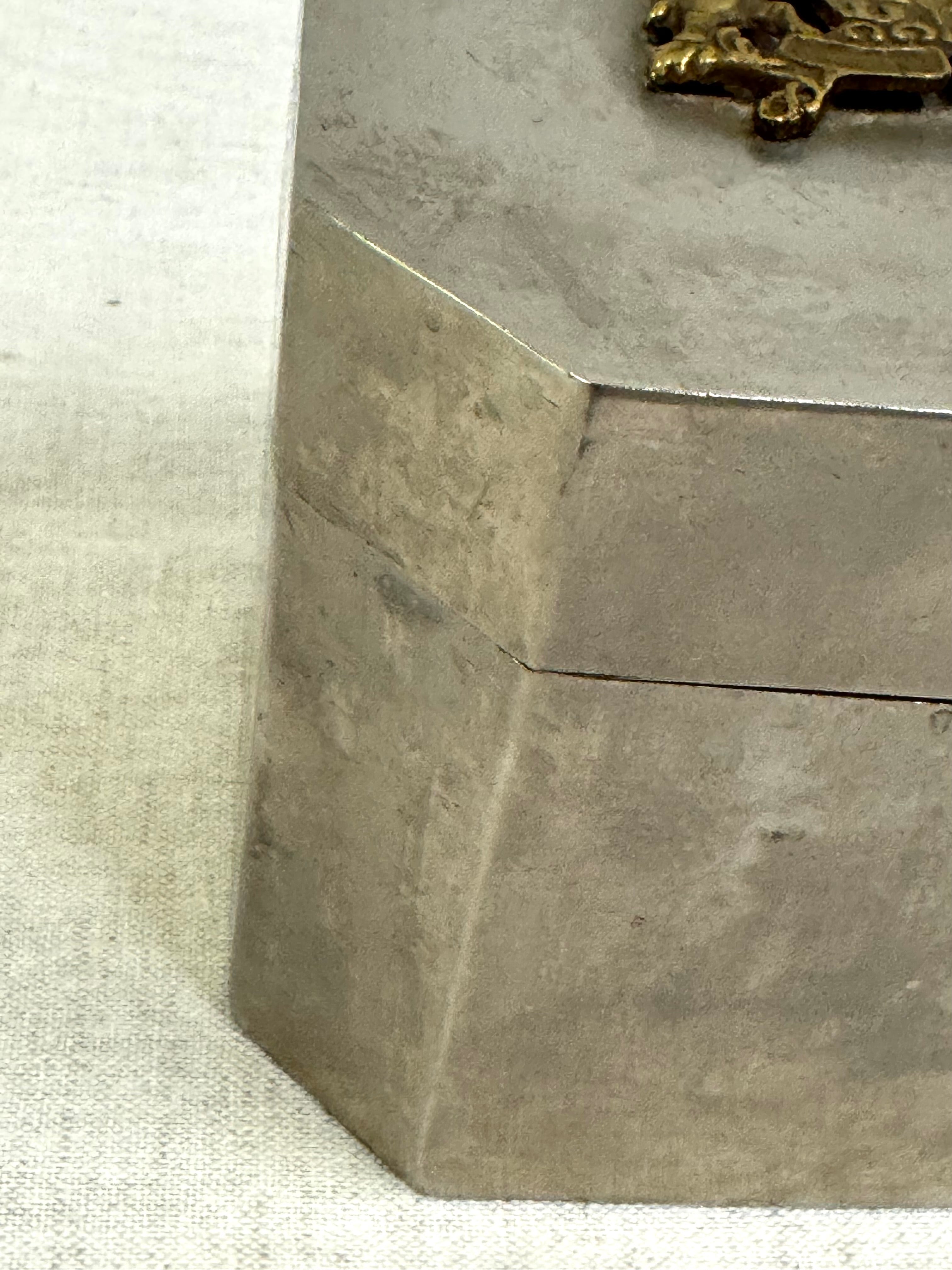 Metal Octagonal Crested Box