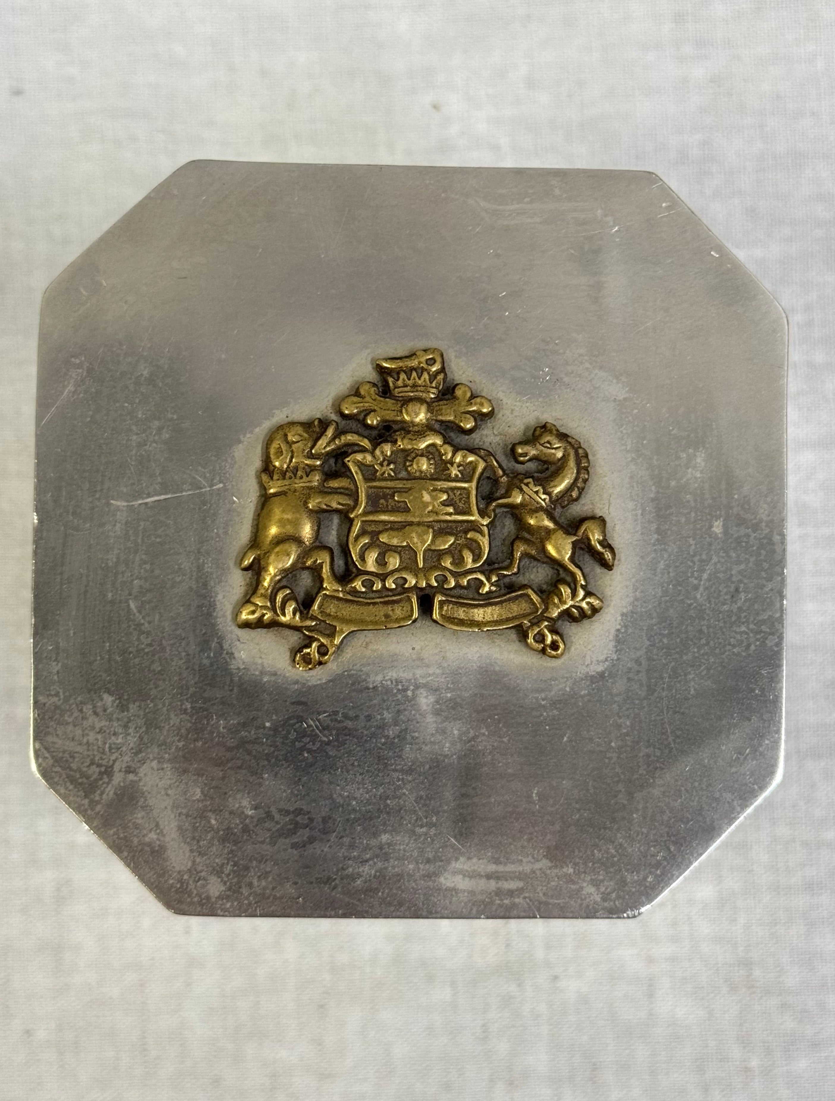 Metal Octagonal Crested Box