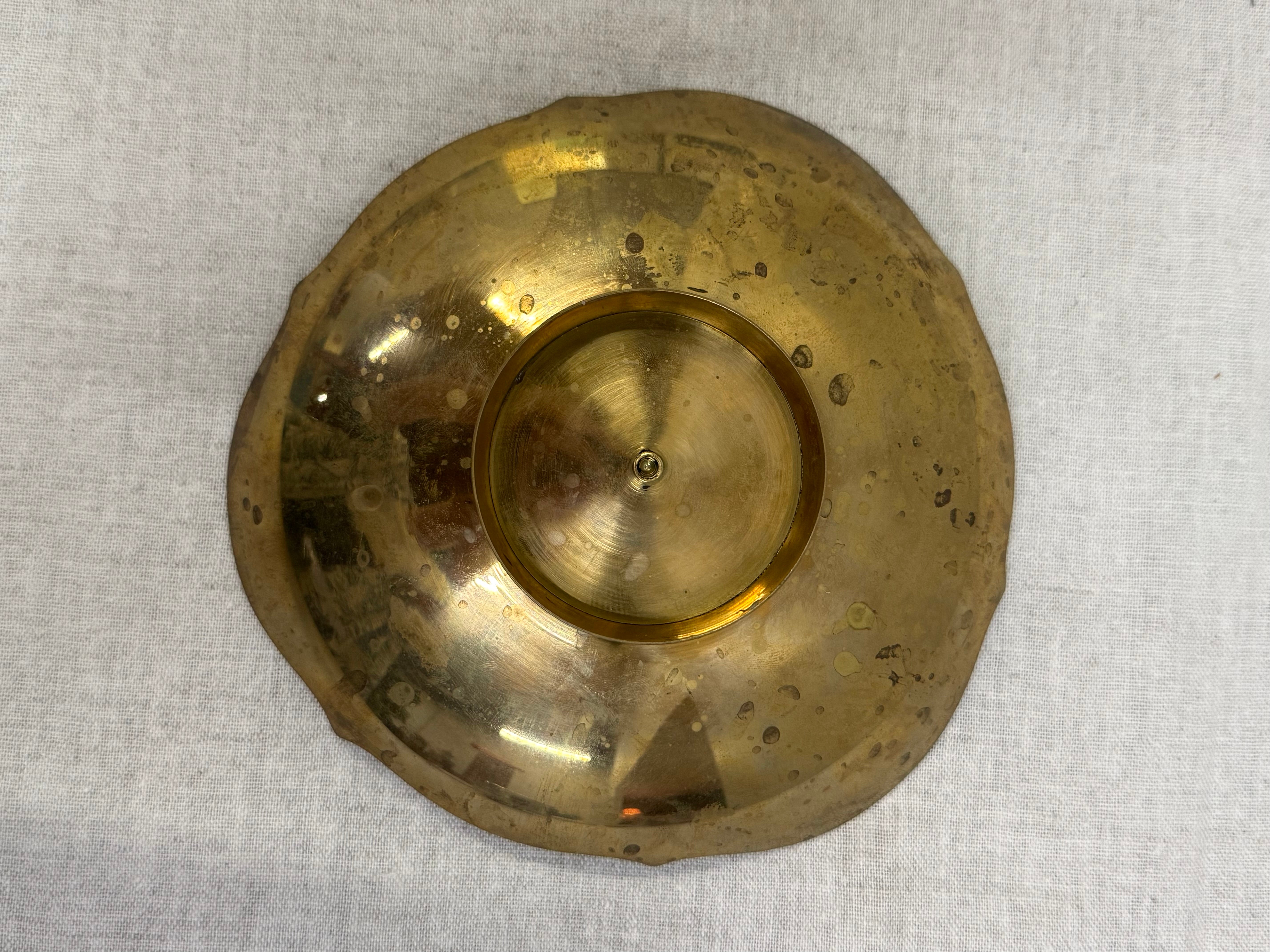 Meenakari Hand-painted Brass Pedestal Bowl