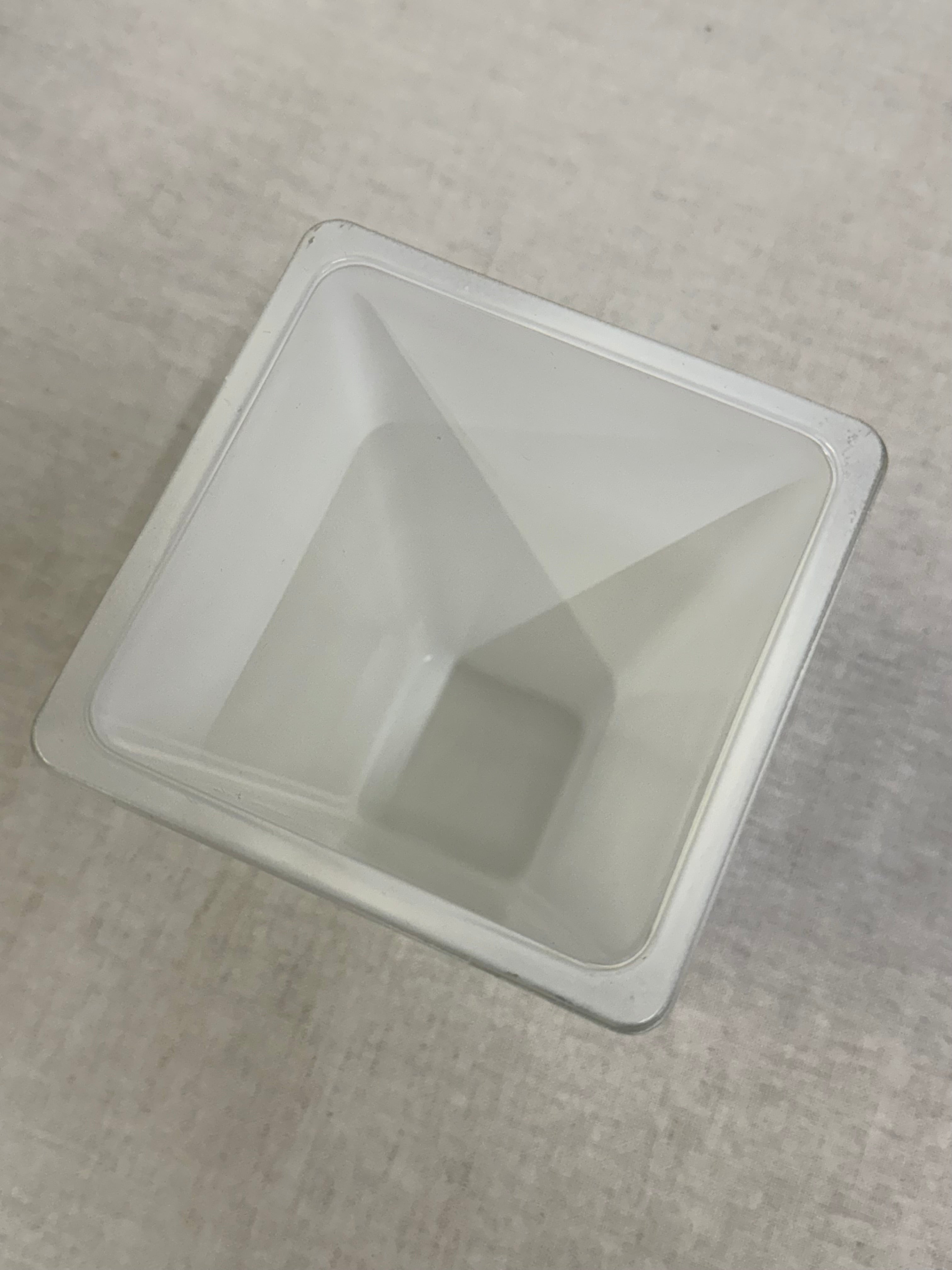 White Glass Tapered Square Vase