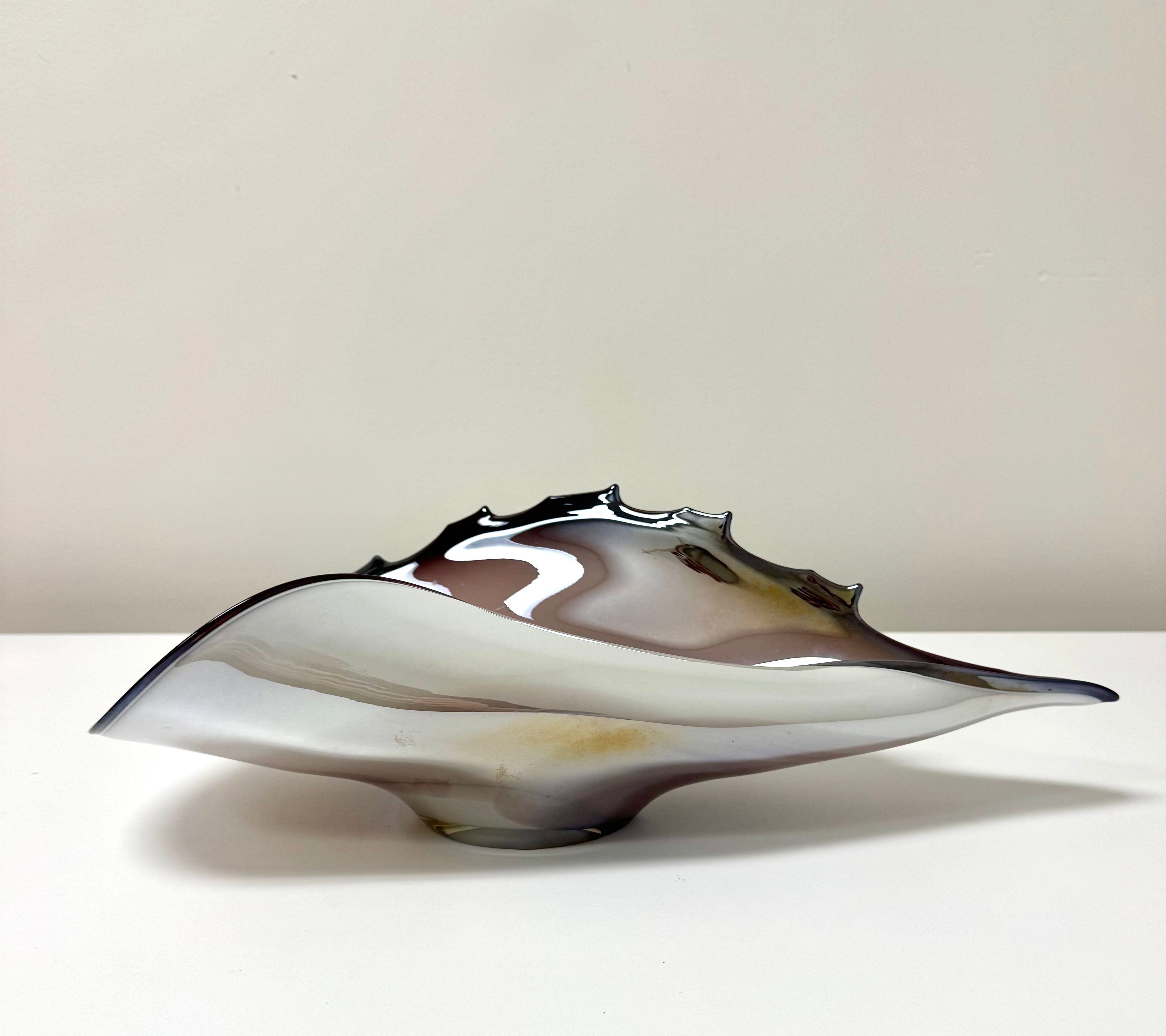 Hand-blown Plum Art Glass Shell