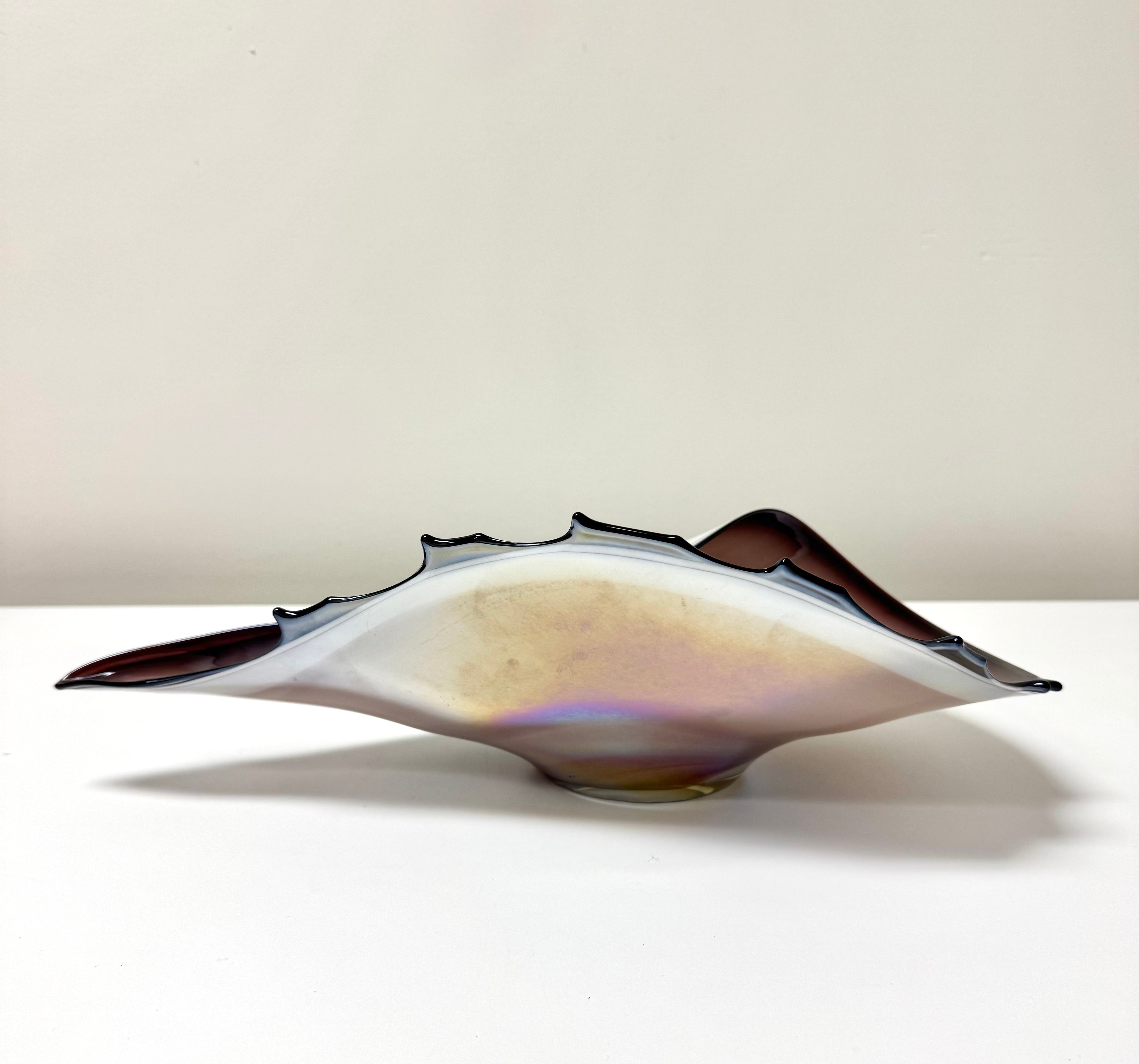 Hand-blown Plum Art Glass Shell