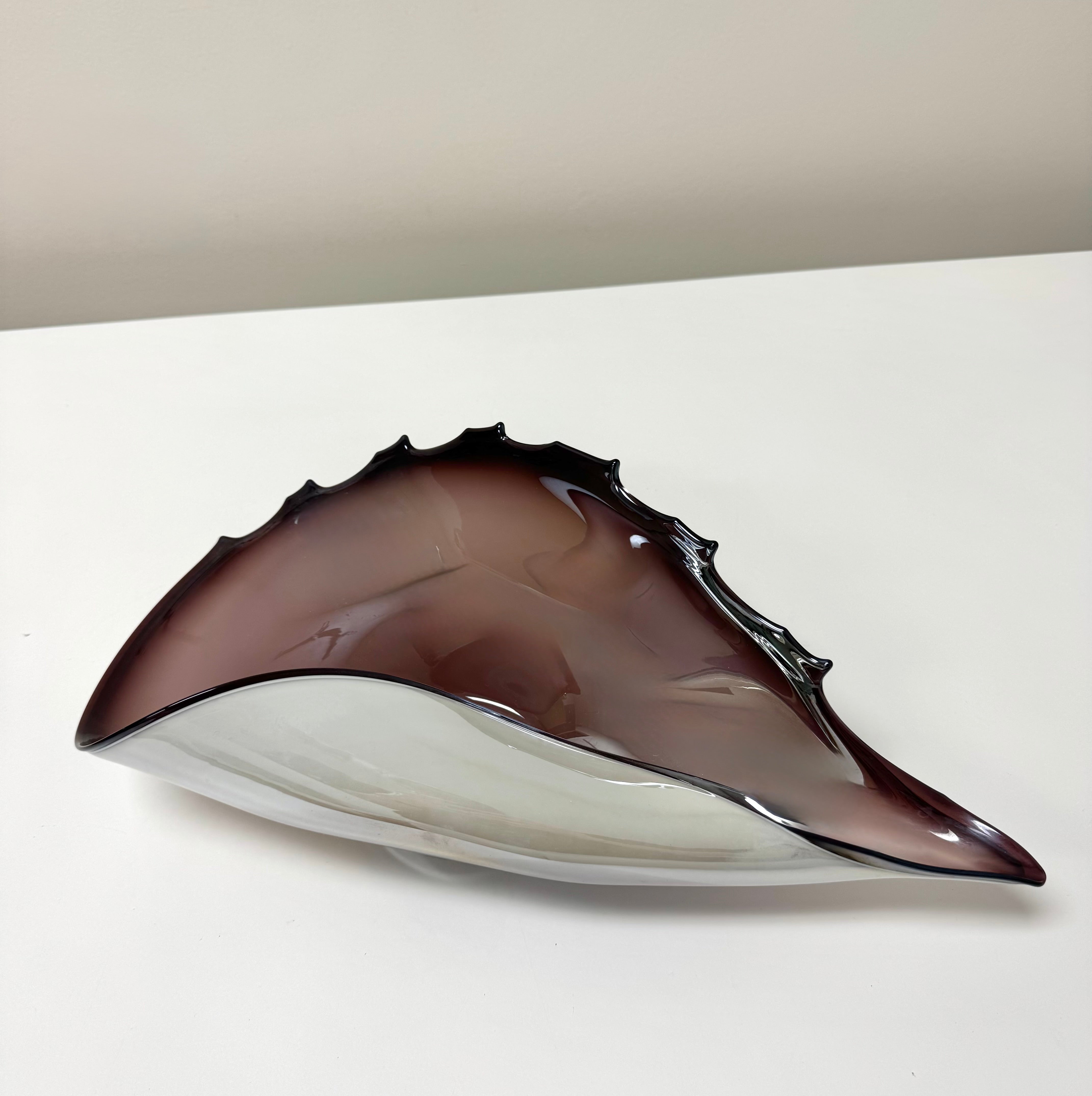 Hand-blown Plum Art Glass Shell