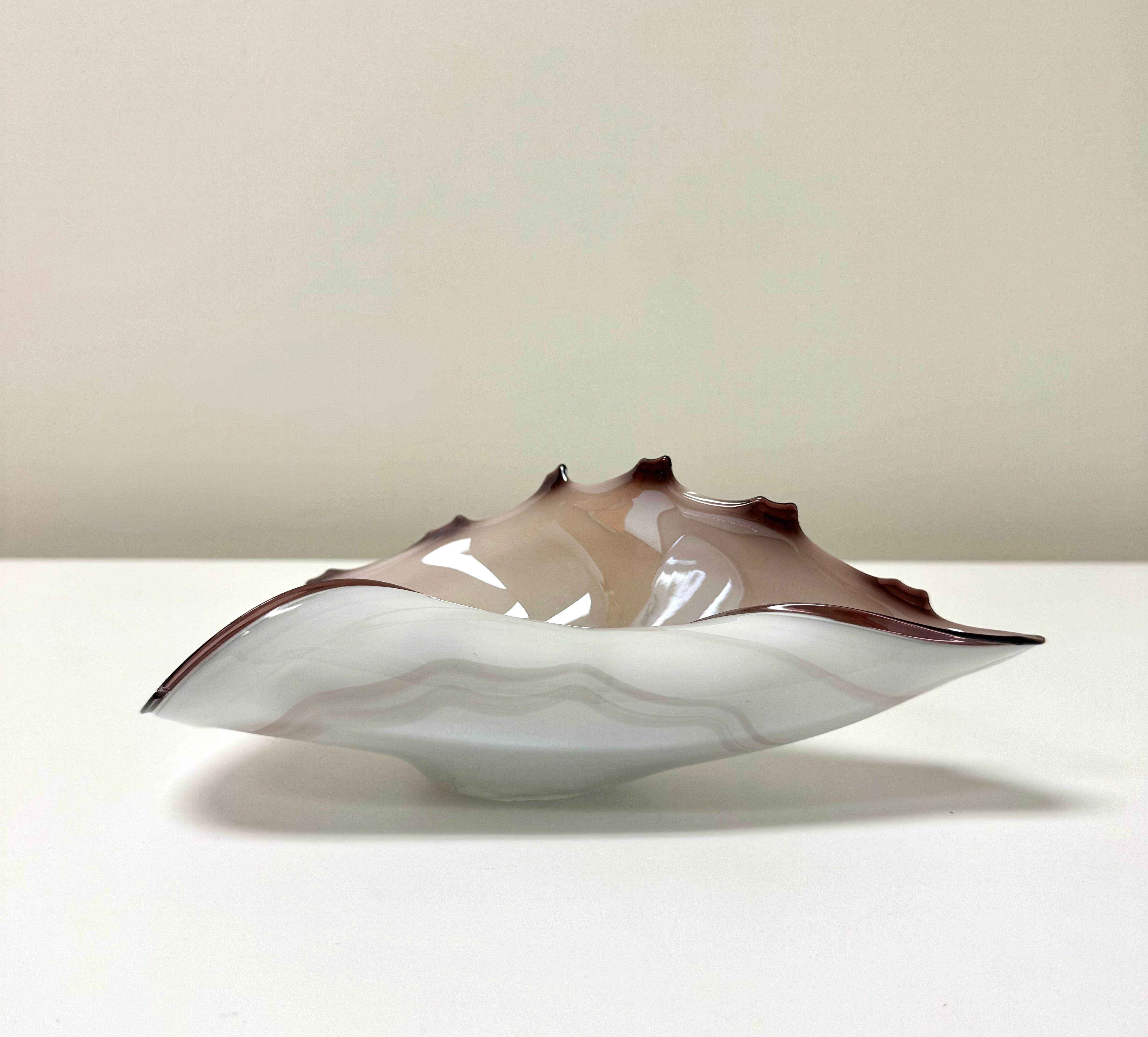 Hand-blown Plum Art Glass Shell