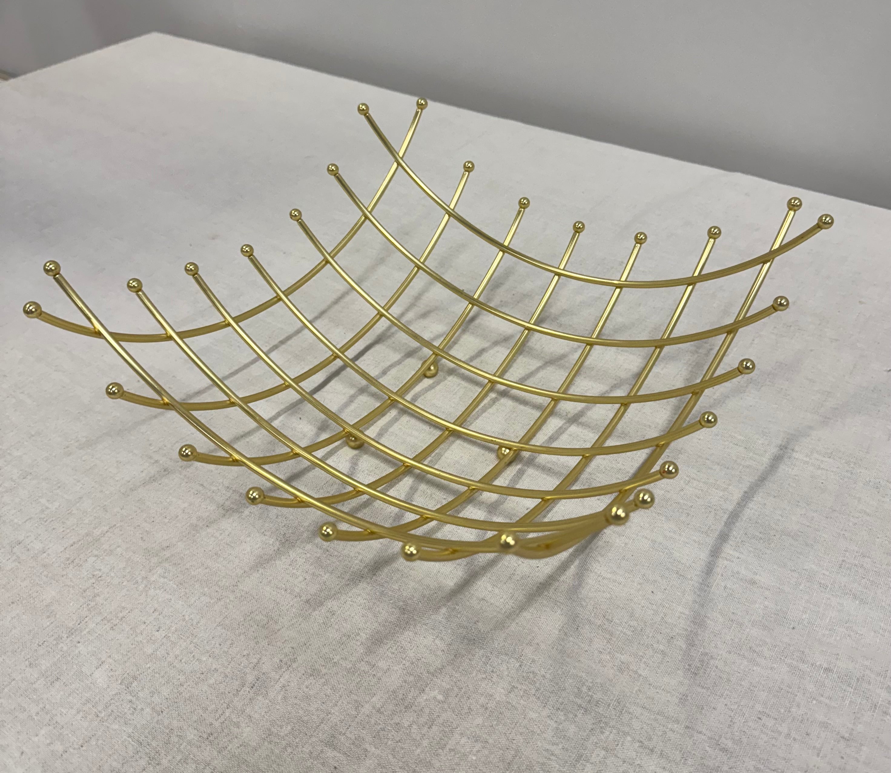 Vintage Brass Wire Fruit Basket