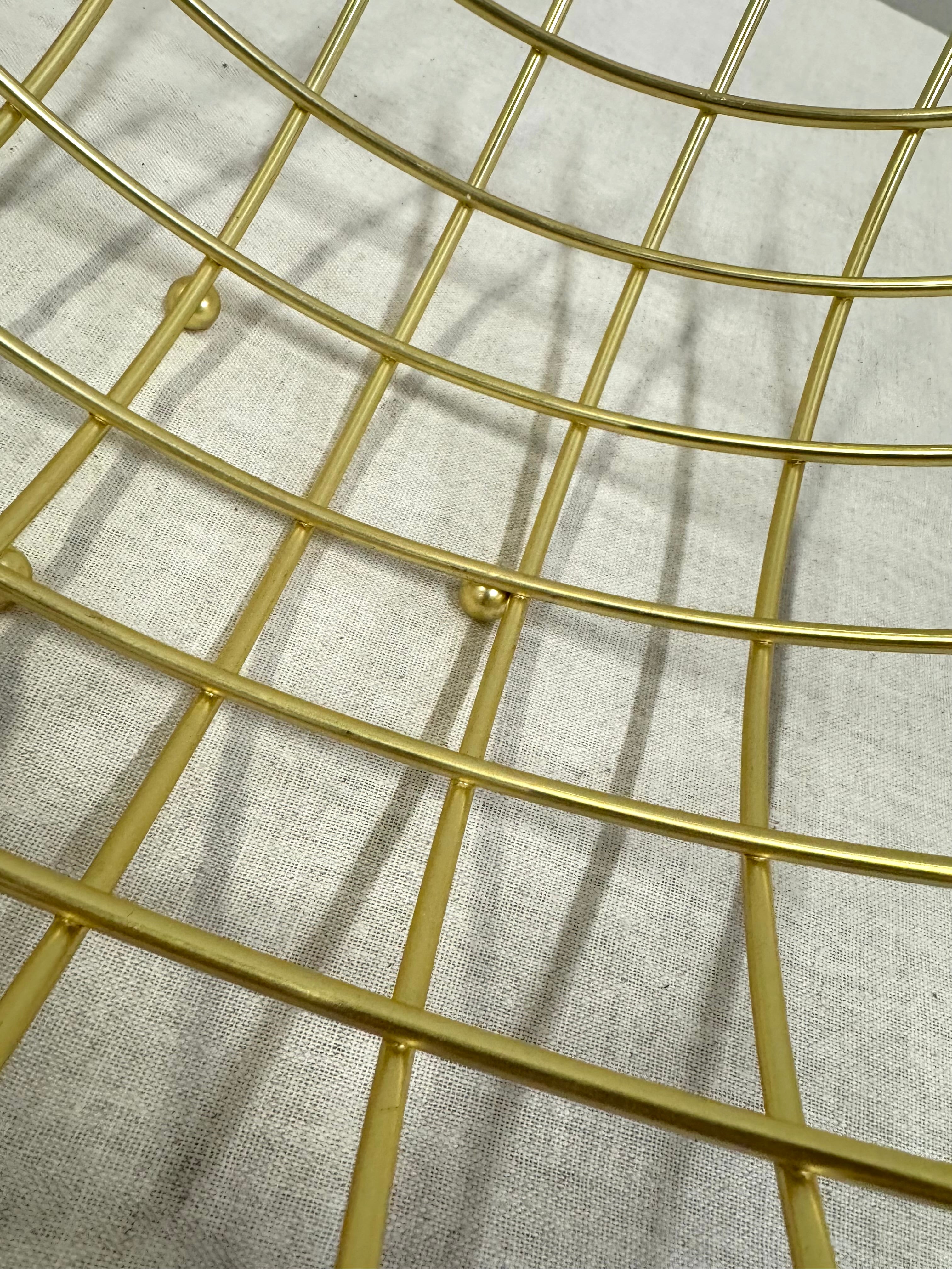 Vintage Brass Wire Fruit Basket