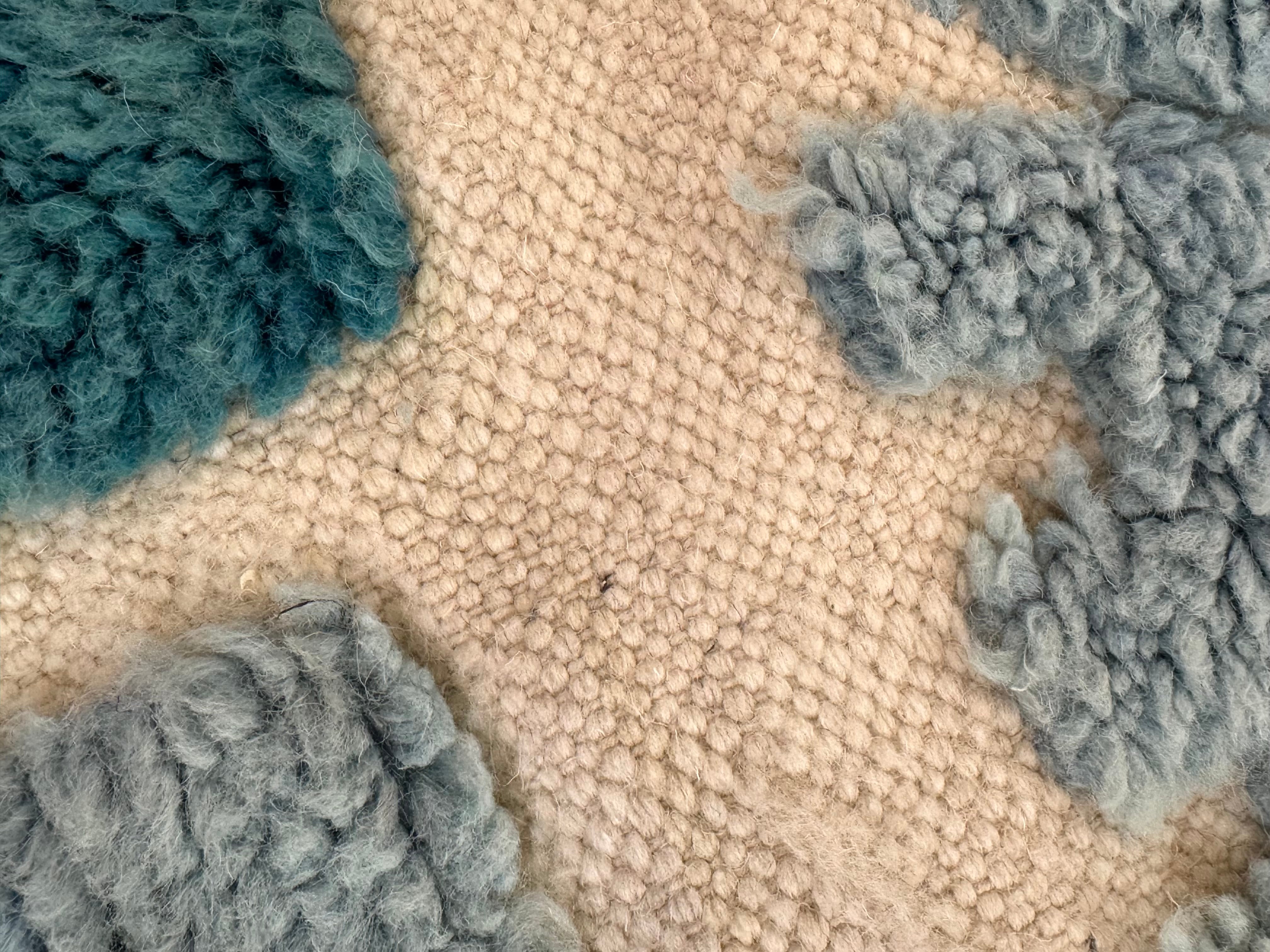 Moroccan Tassel Blue Block 38" x 67" Rug