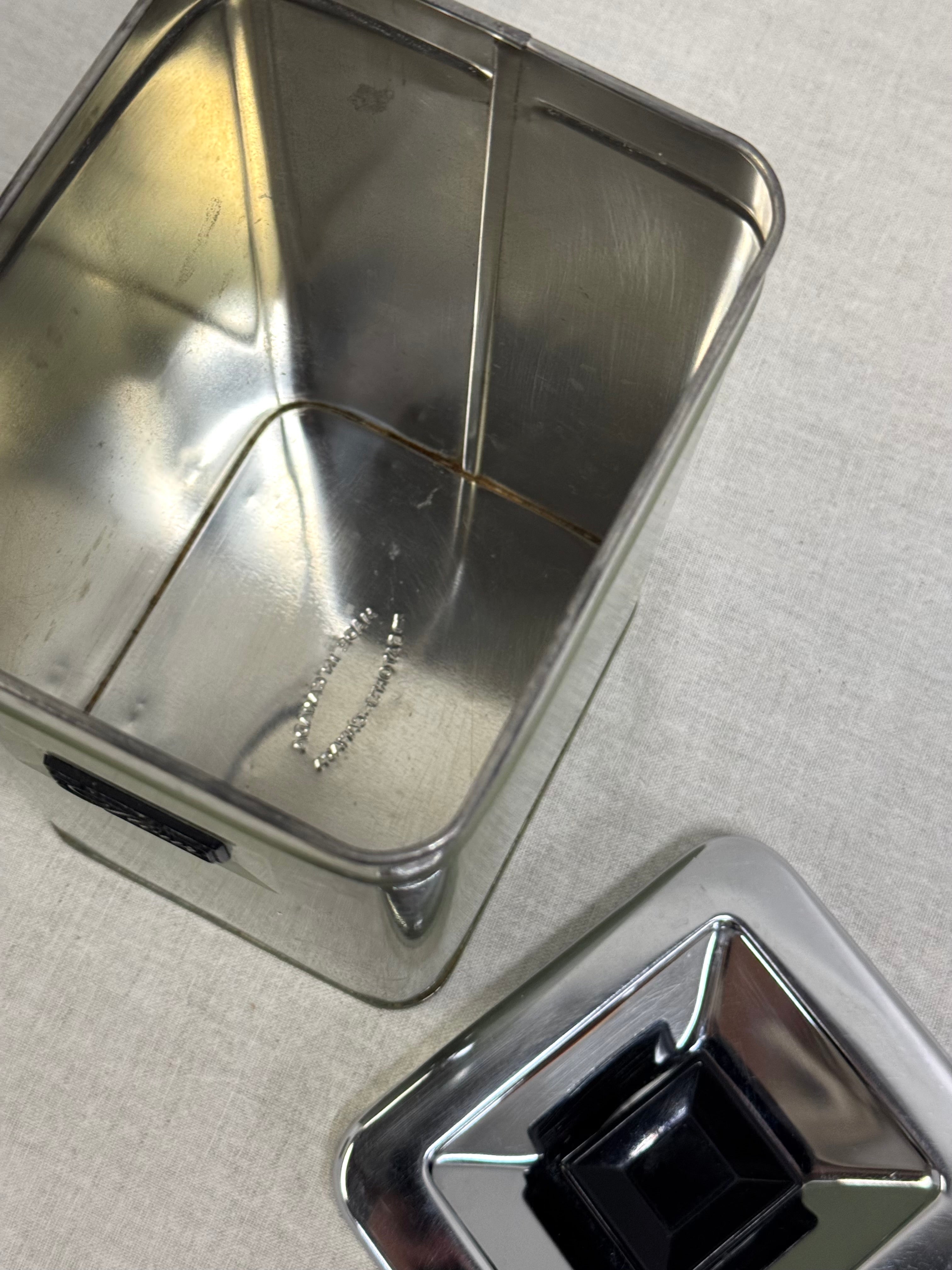 Vintage Avocado Green Flour Tin