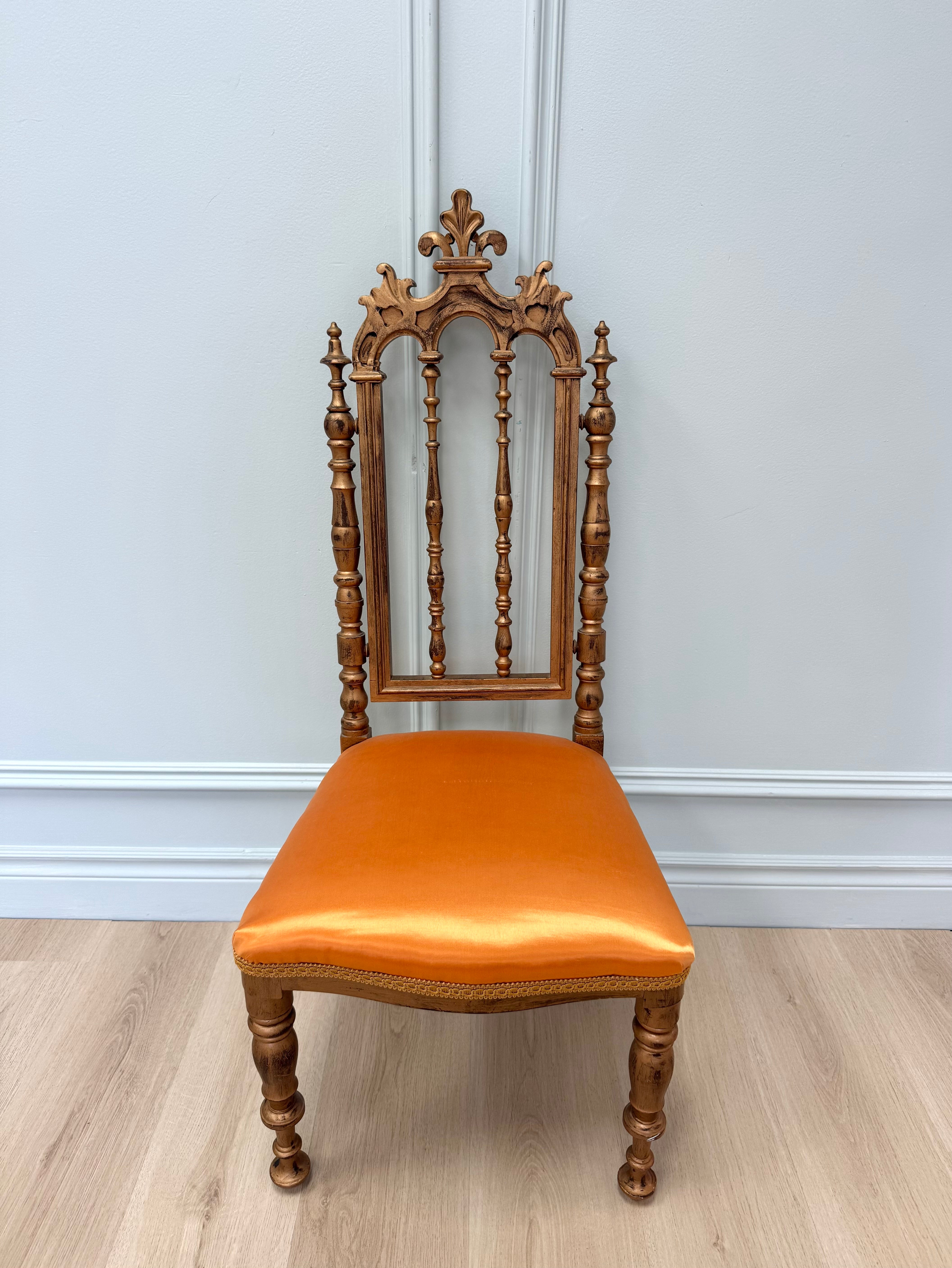 Vintage Old Gold Cathedral Spire Chair