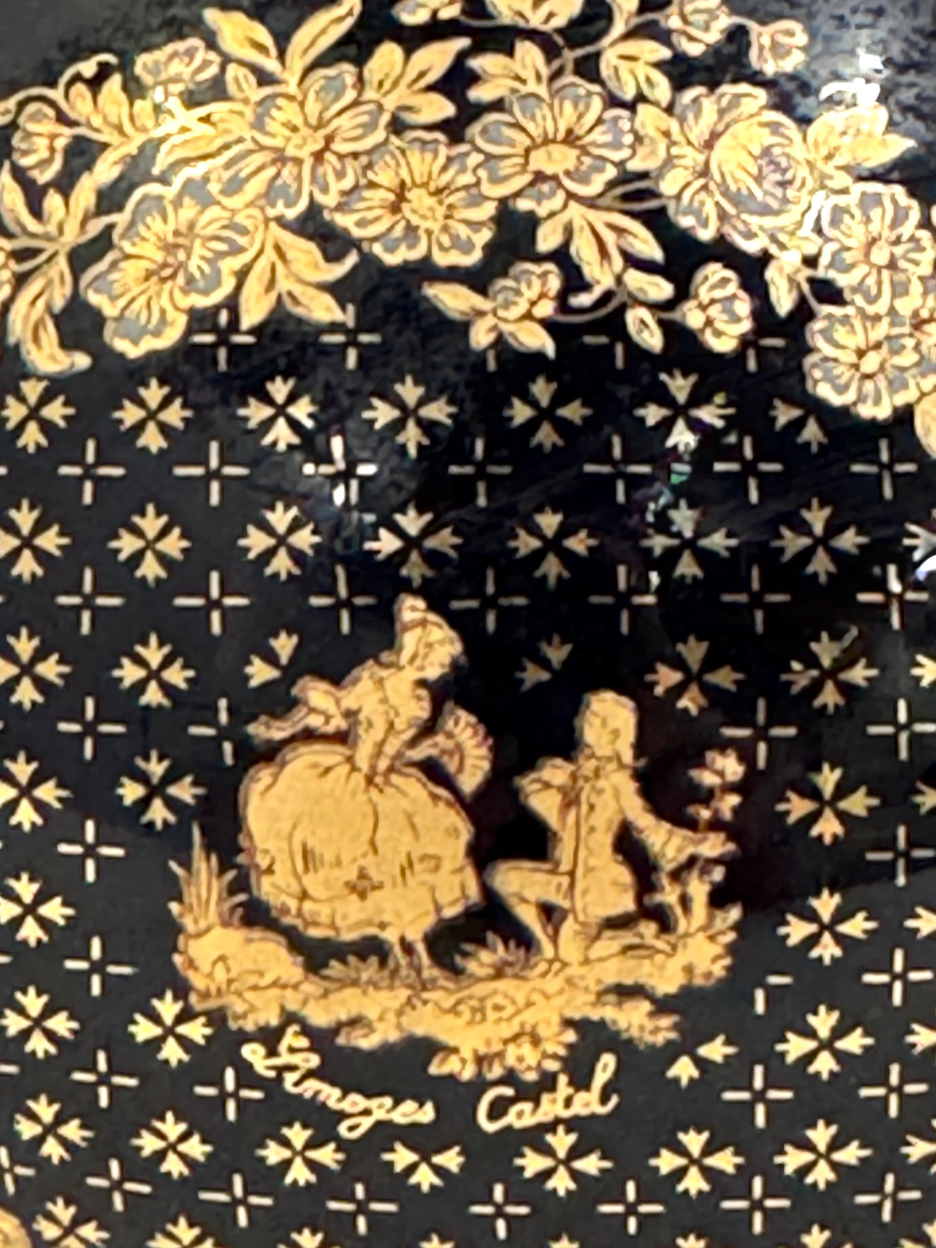 LIMOGES Cobalt Blue and Gold Pitcher