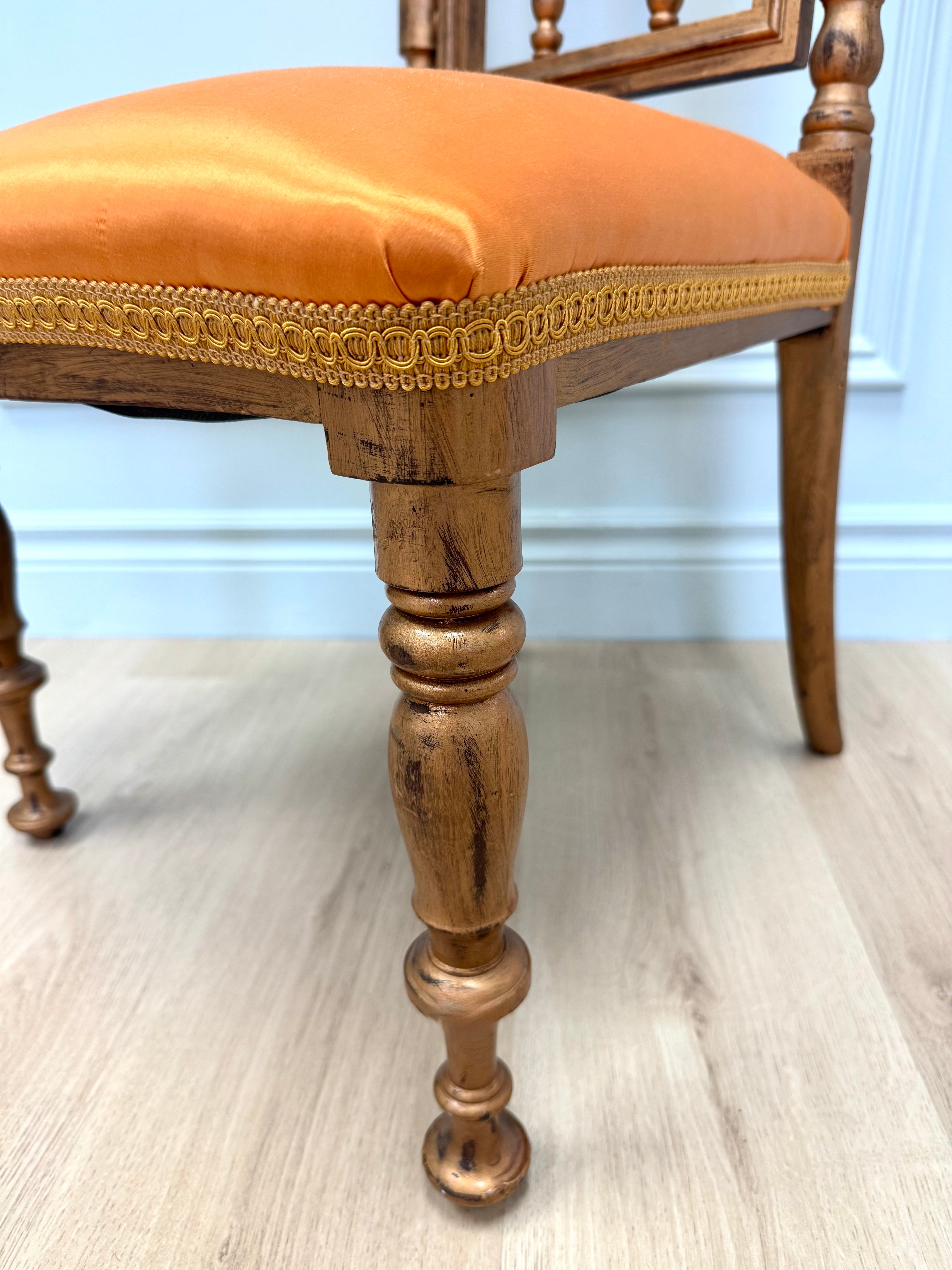Vintage Old Gold Cathedral Spire Chair