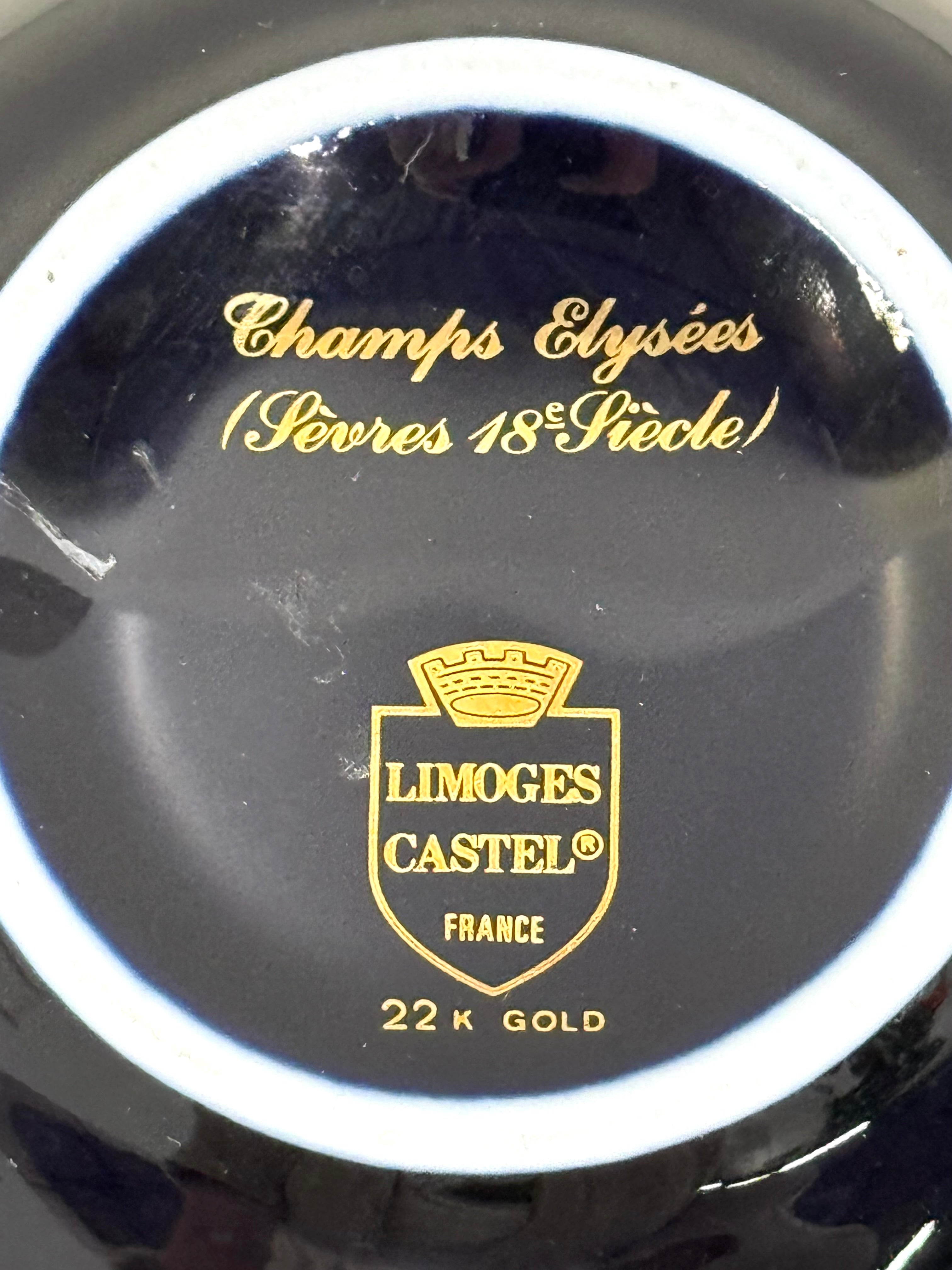 LIMOGES Cobalt Blue and Gold Pitcher