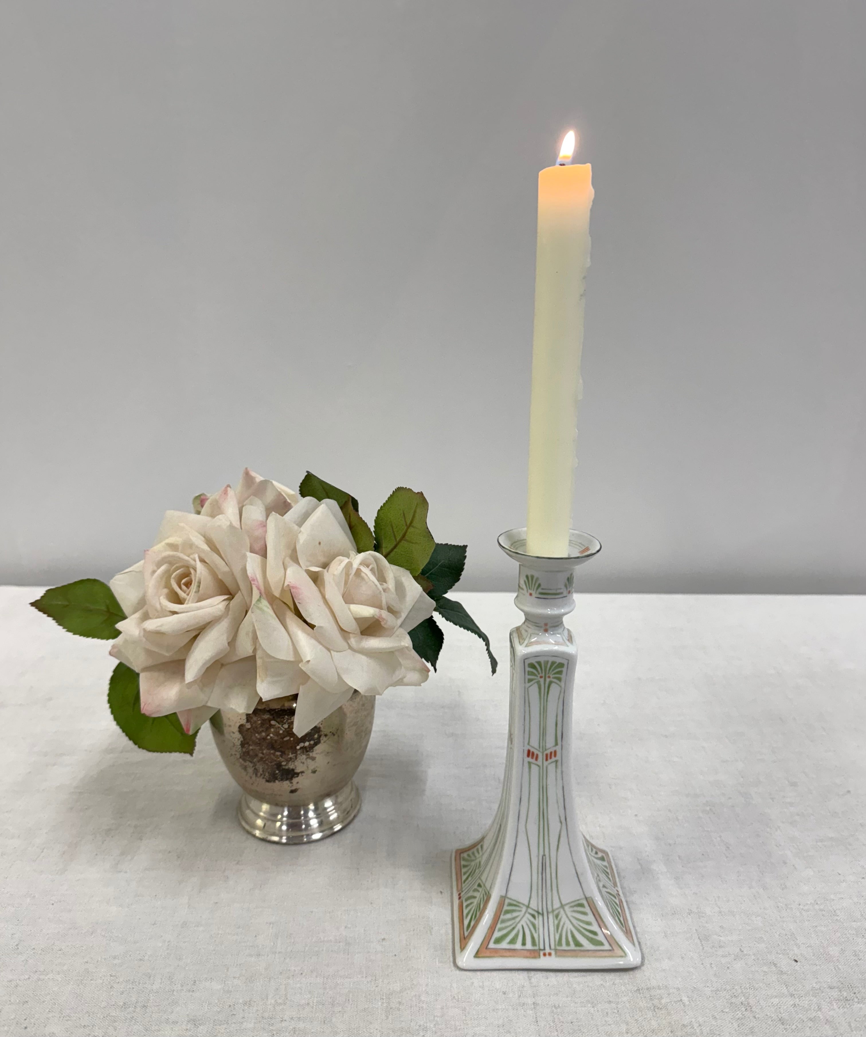 Art Nouveau Porcelain Candle Holder
