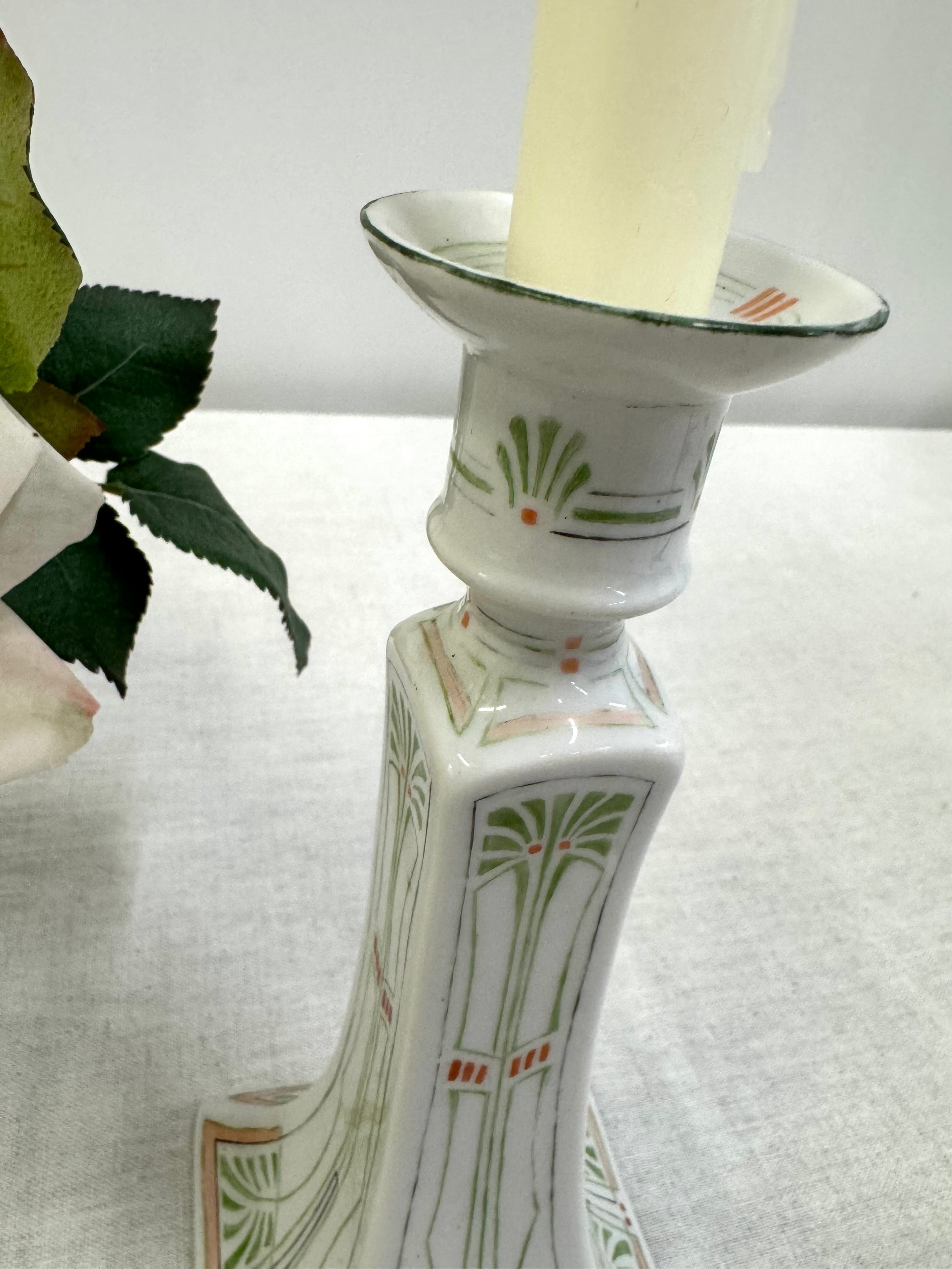 Art Nouveau Porcelain Candle Holder