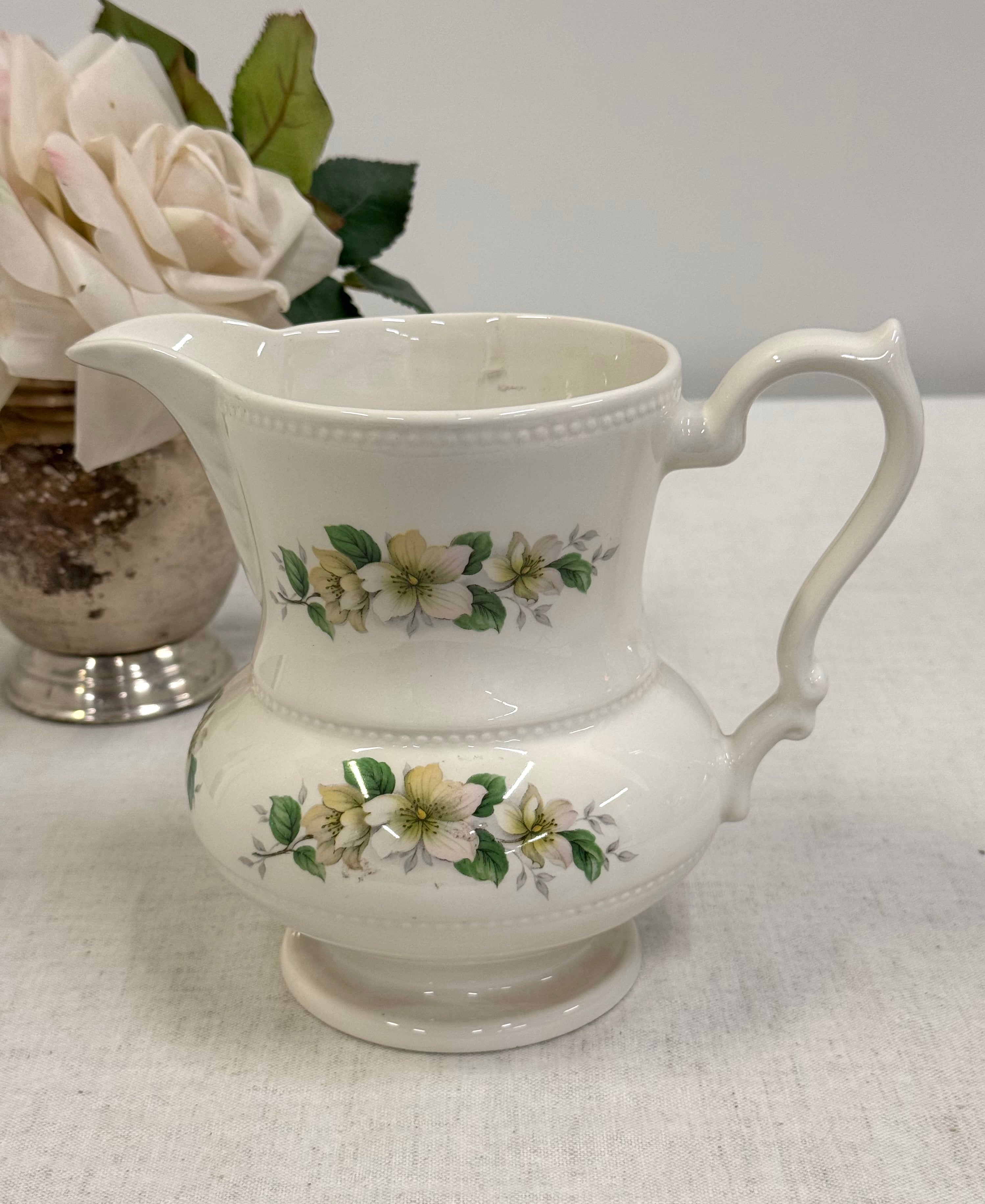Vintage Dogwood 7" Porcelain Pitcher