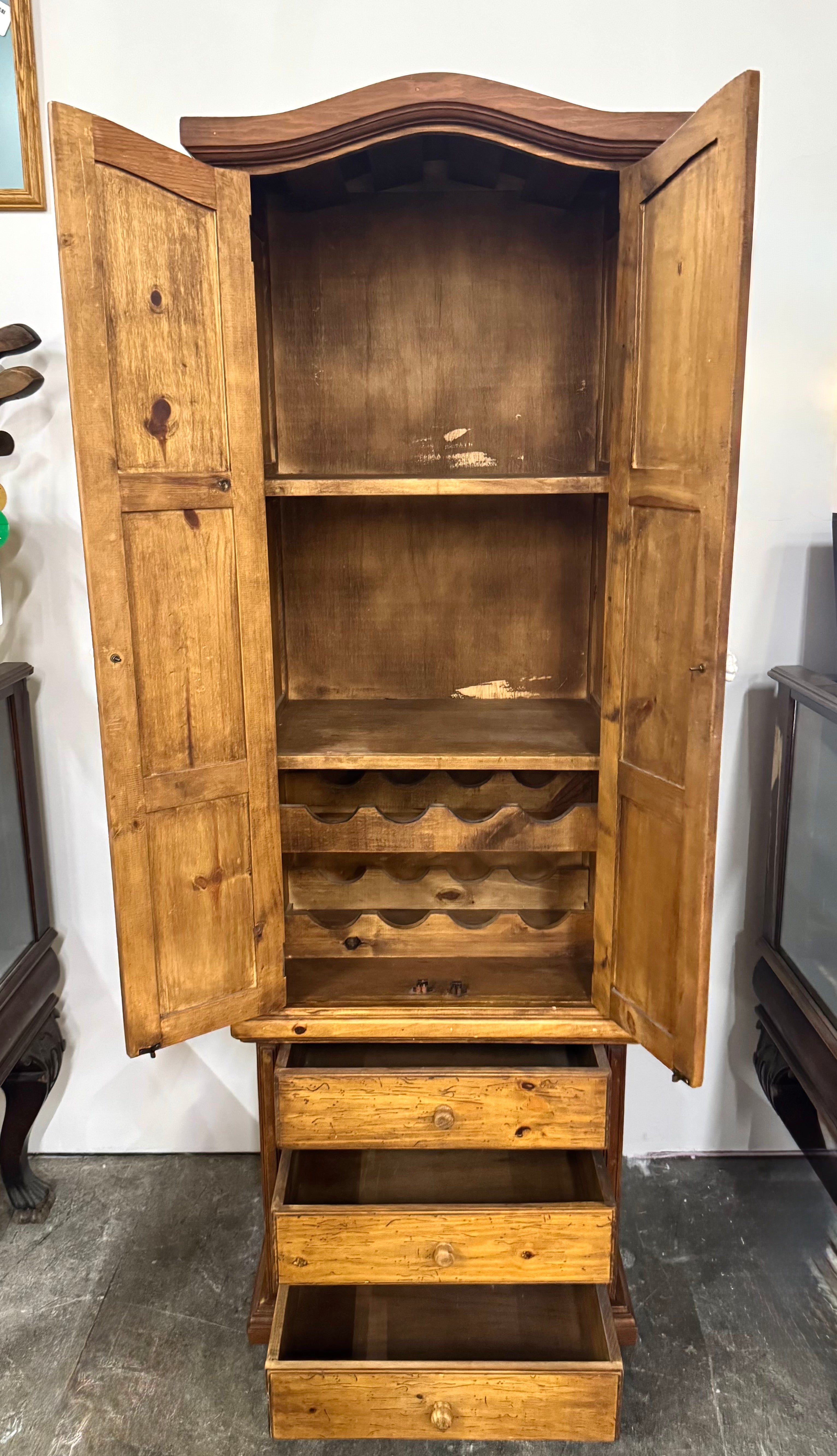 Knotty Wormwood Pine Bar Cabinet