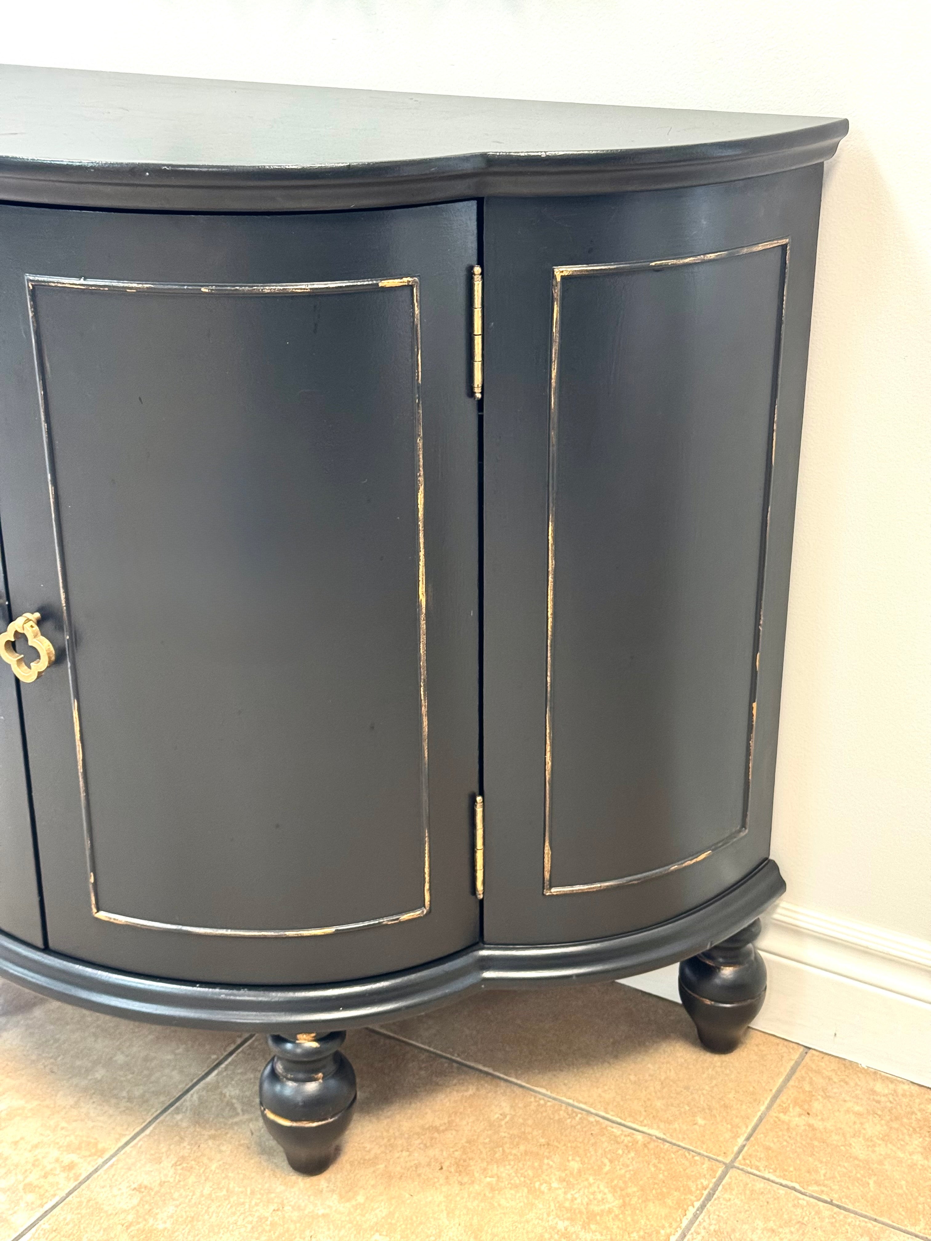 Black Demilune Bar Cabinet