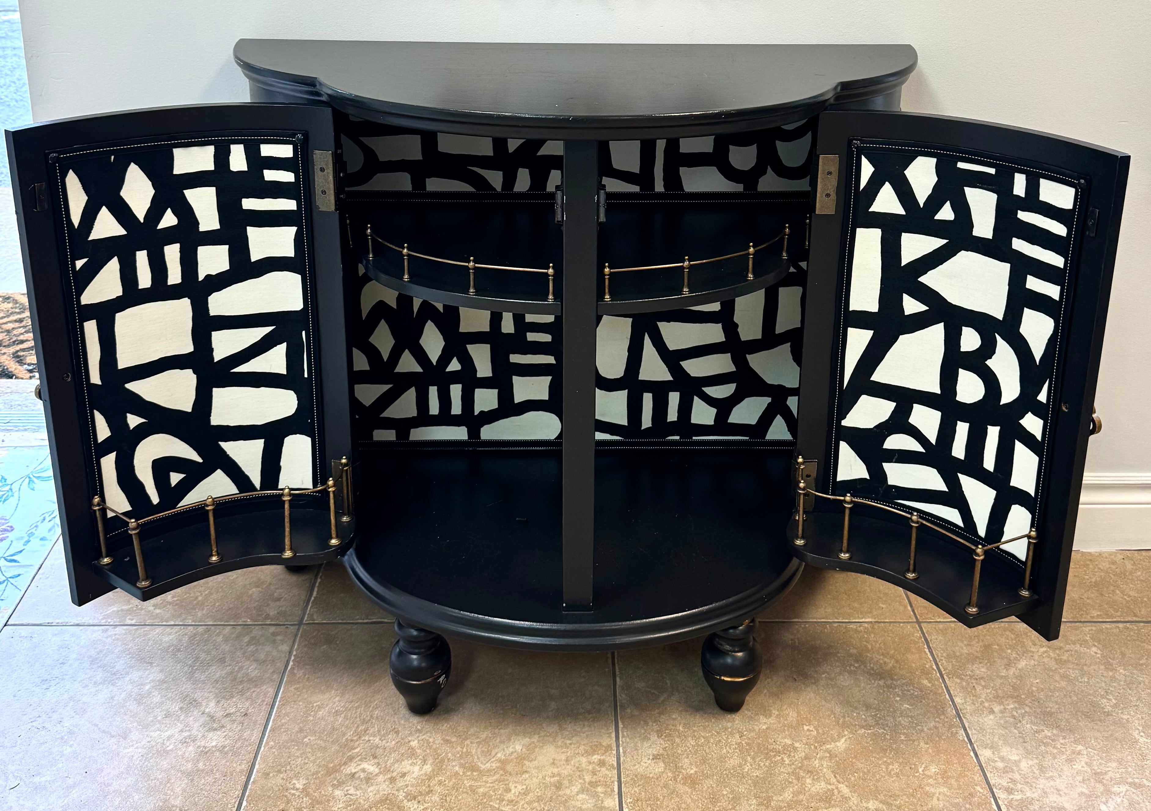 Black Demilune Bar Cabinet