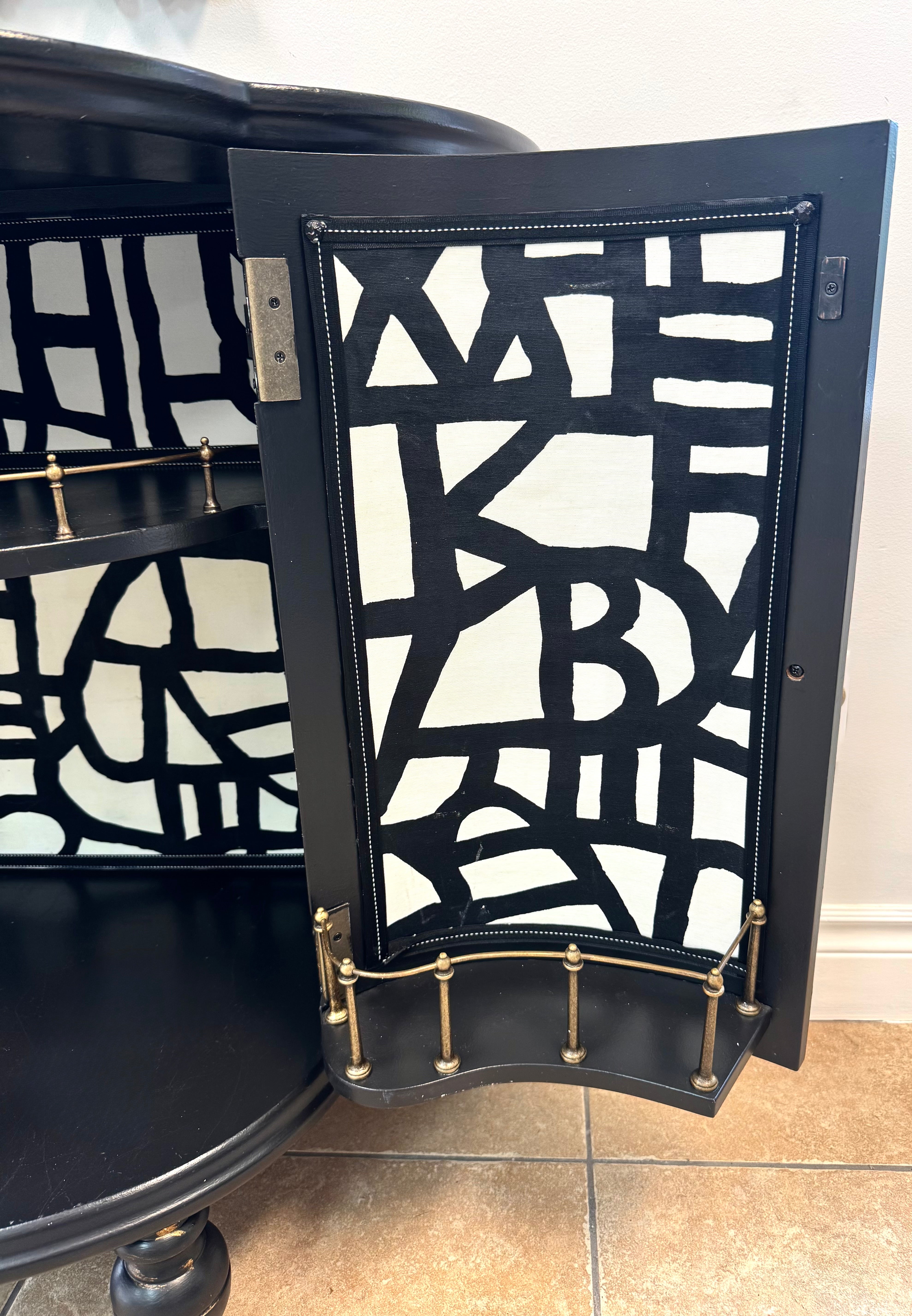 Black Demilune Bar Cabinet