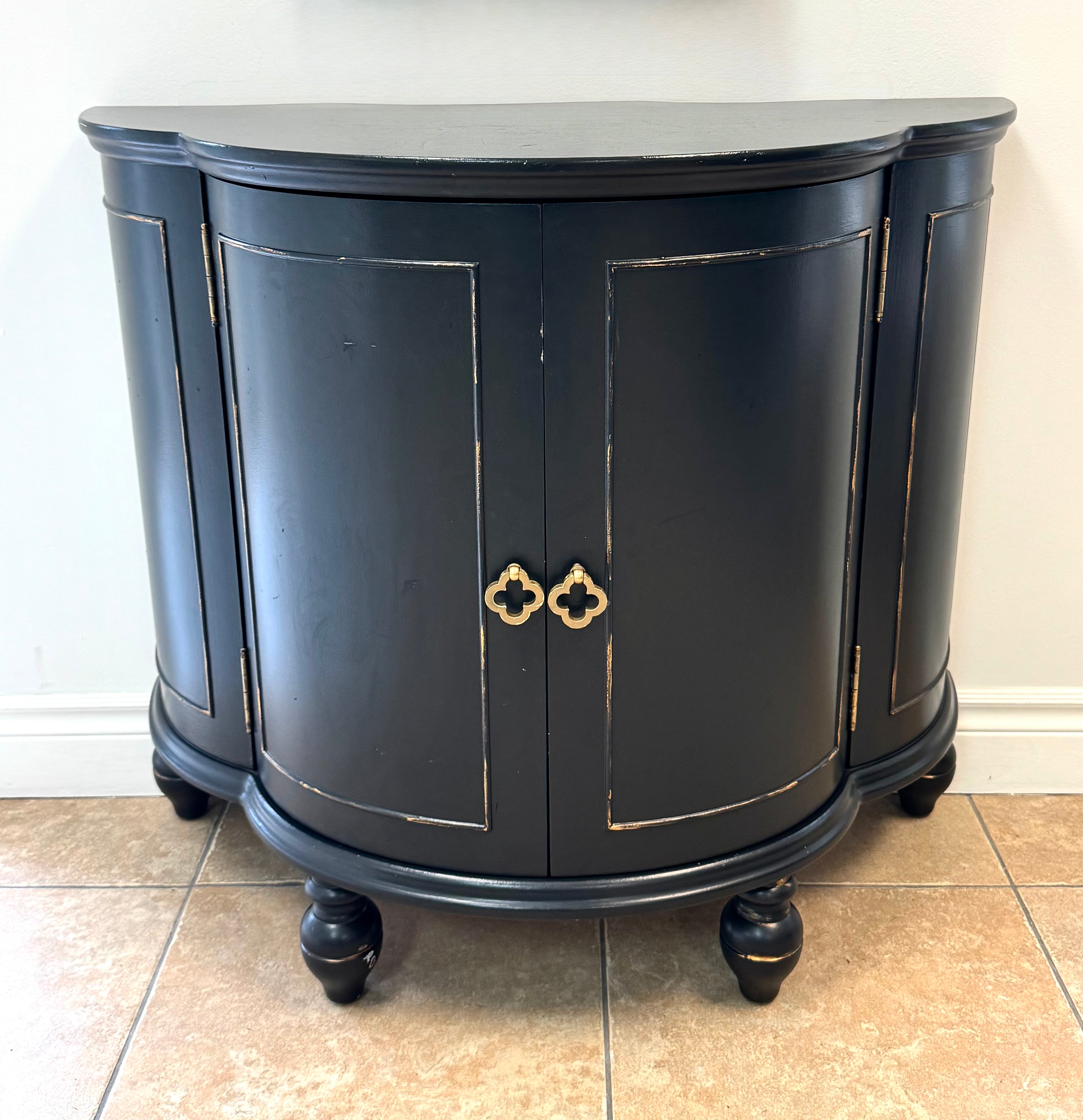 Black Demilune Bar Cabinet