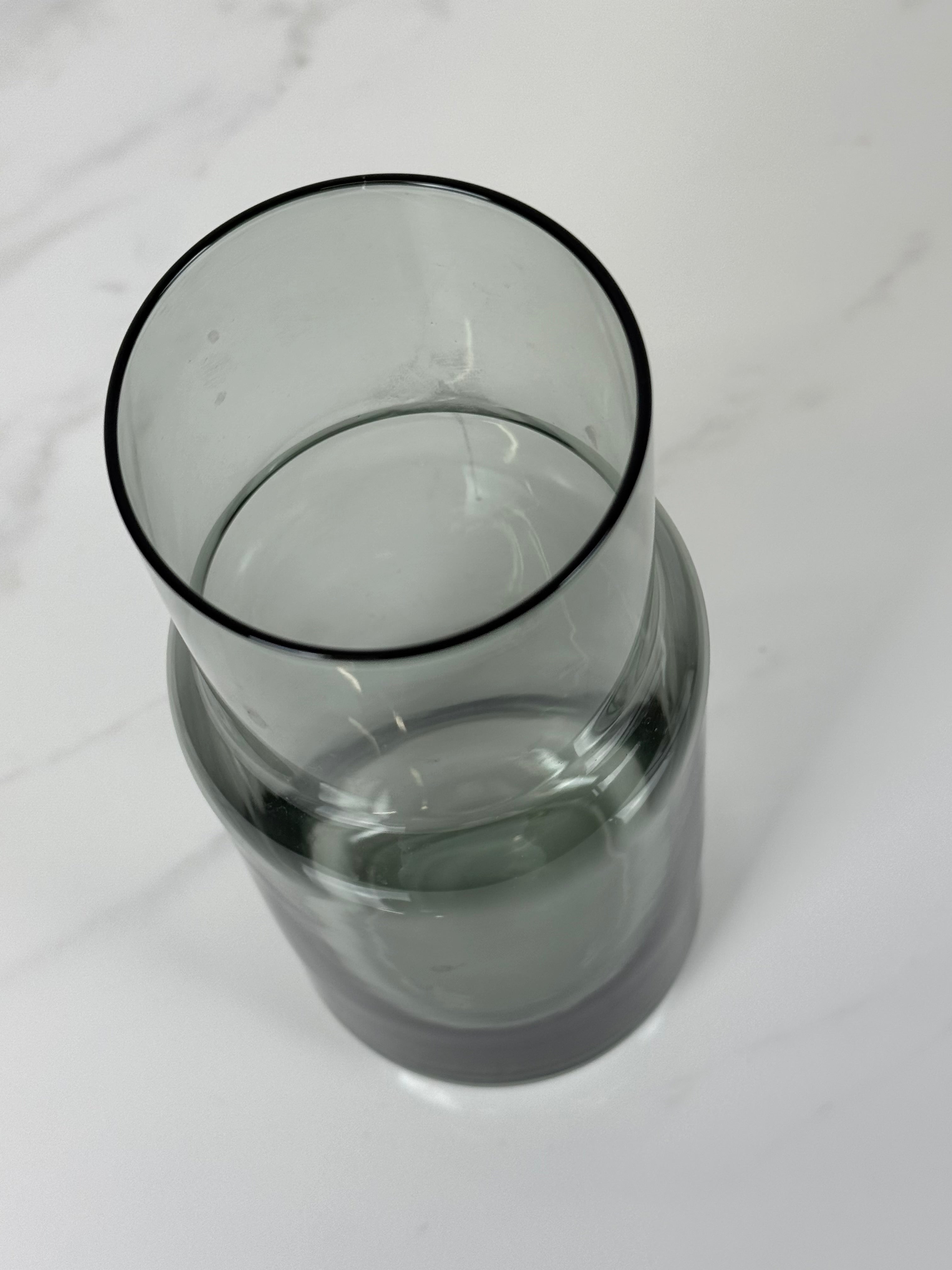 Smoke Gray Glass 9" Vase