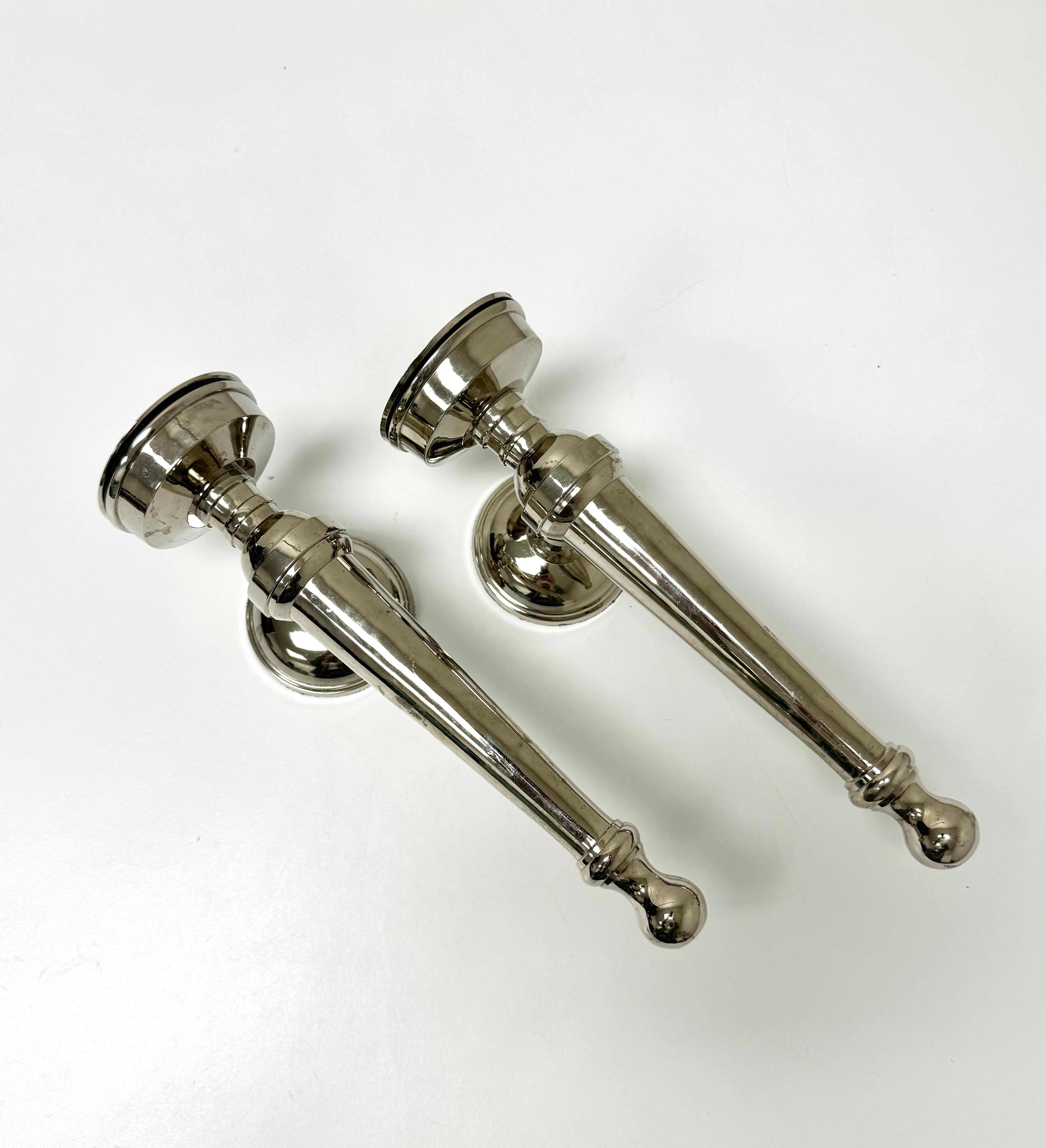 Polished Nickel Wall Candle Sconces Set of 2