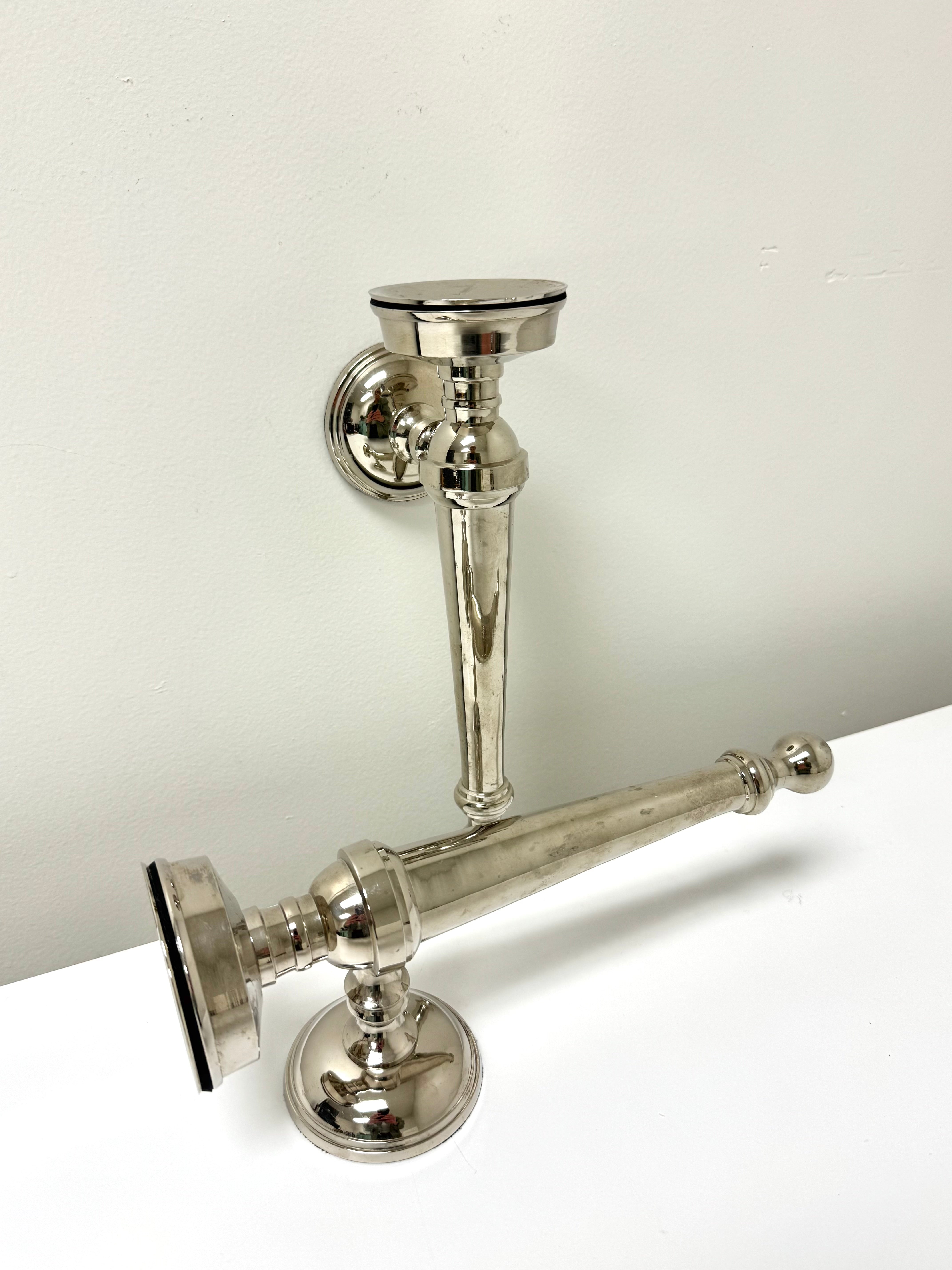 Polished Nickel Wall Candle Sconces Set of 2