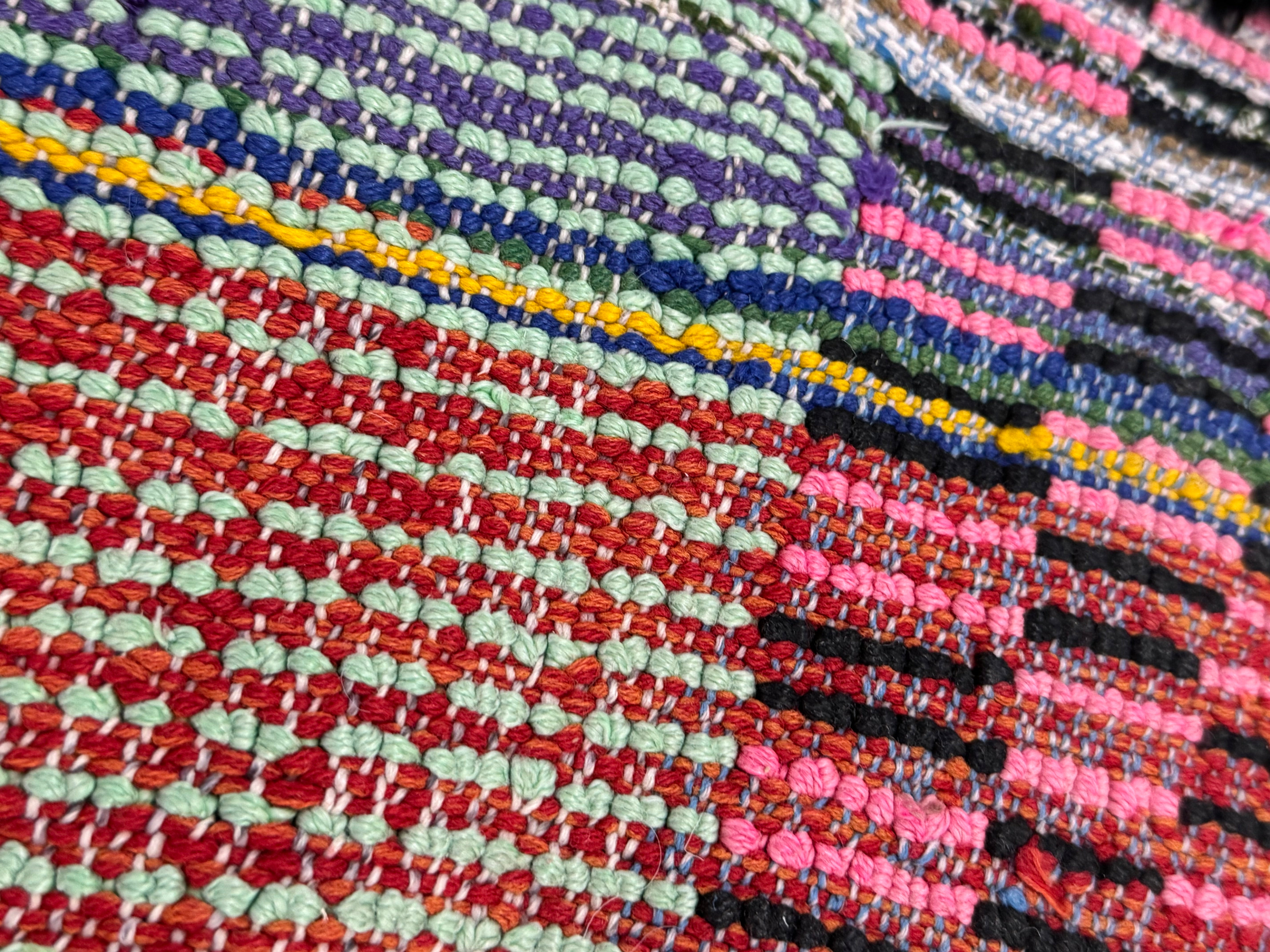 Morrocan 44" x 45" Rug with Checkered Border