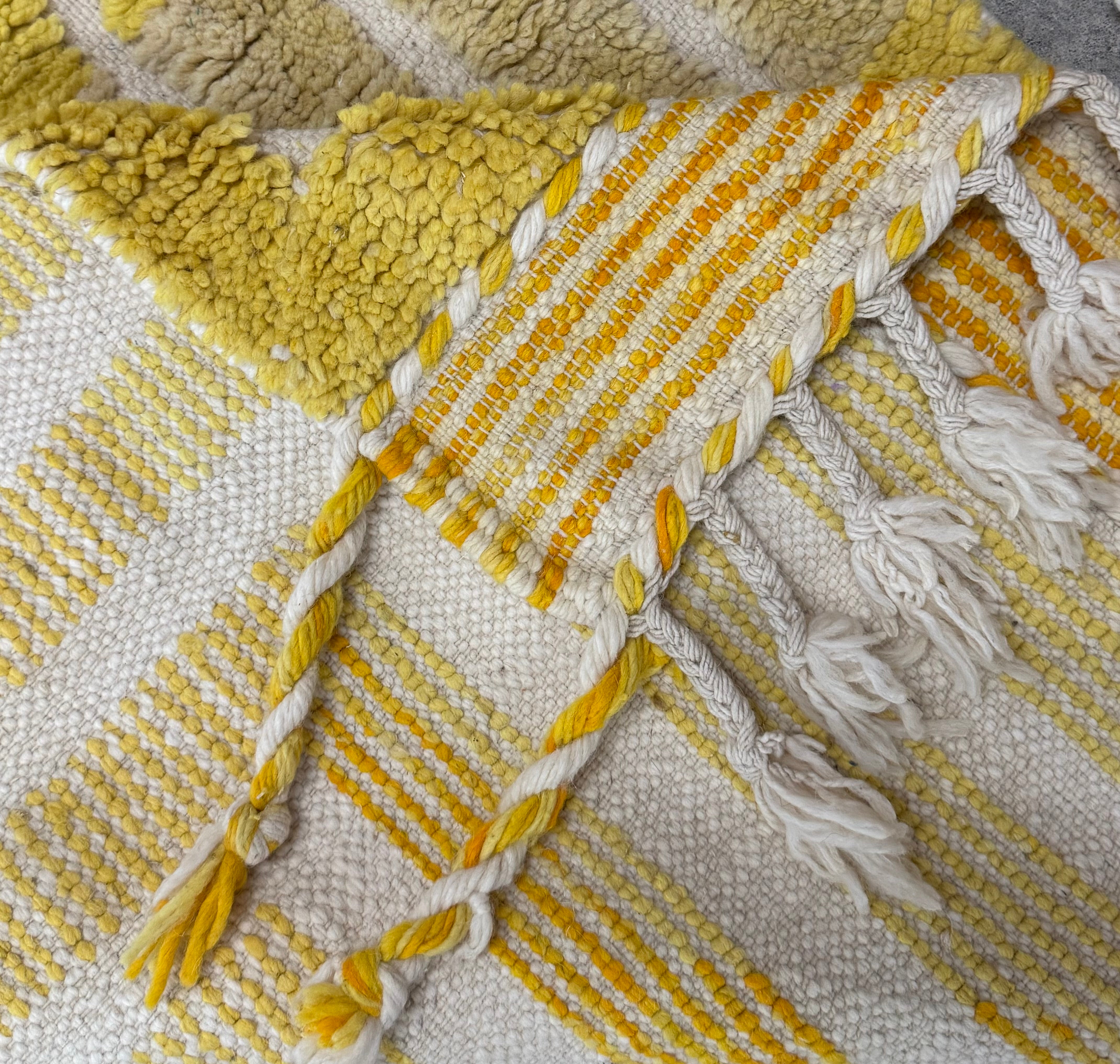 Moroccan Beni Ourain Yellow 39" x 63" Rug