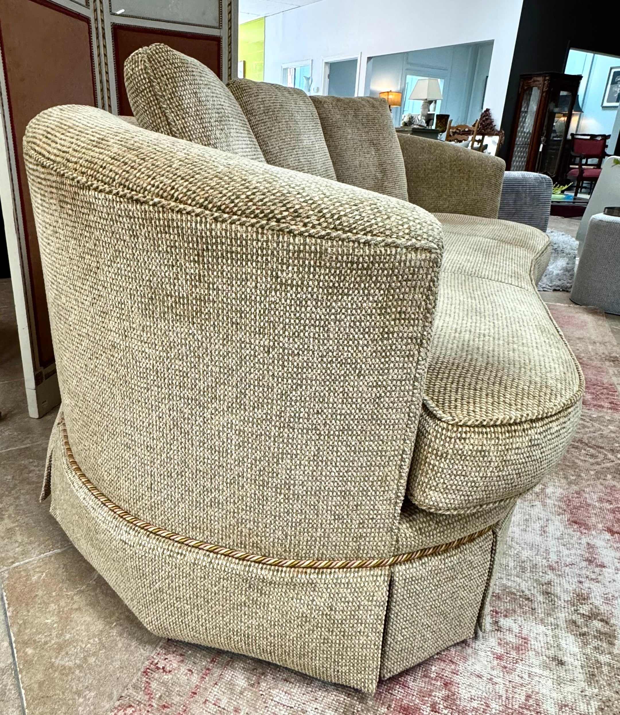 Custom Curved Tuxedo 83" Sofa